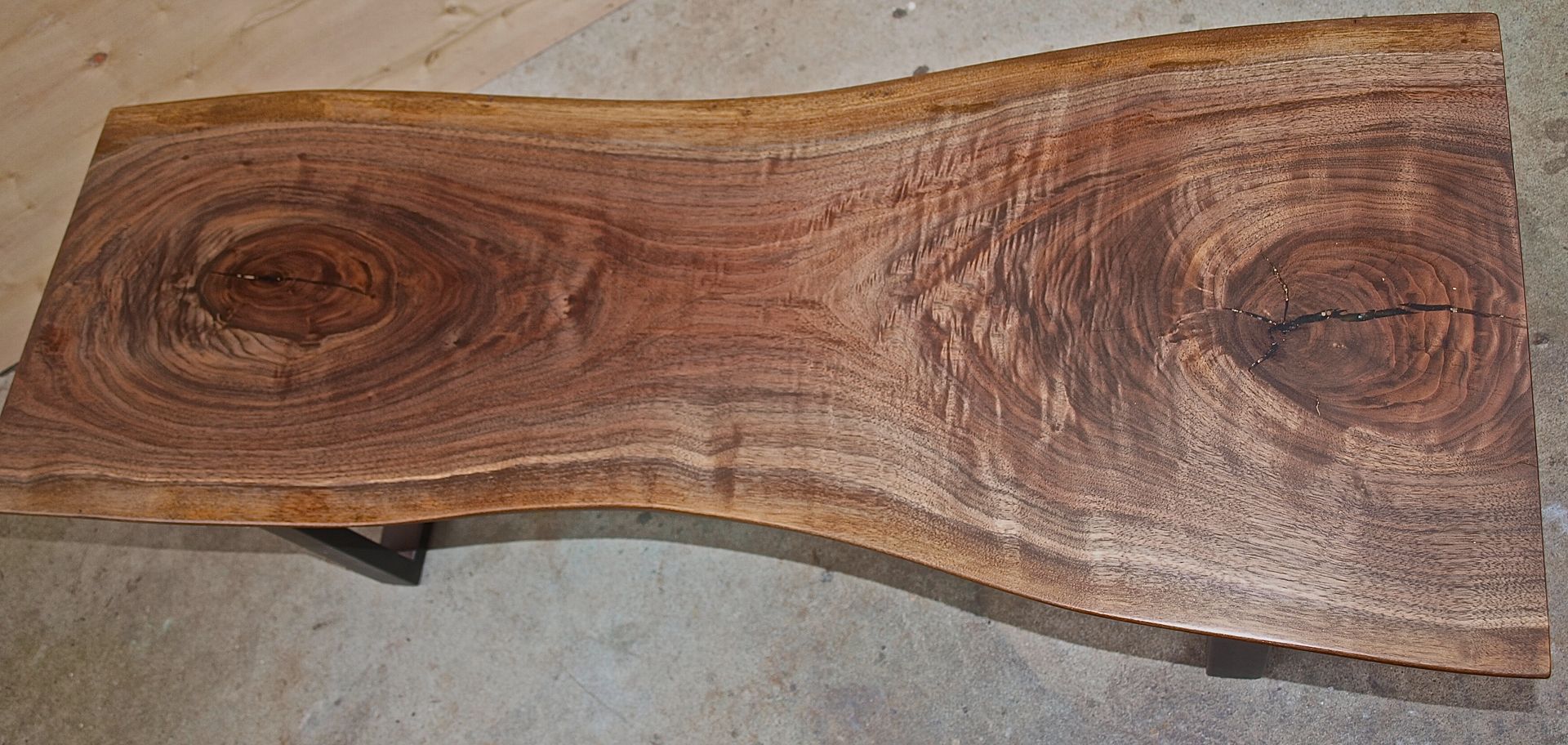 Live Wedge Walnut Bench