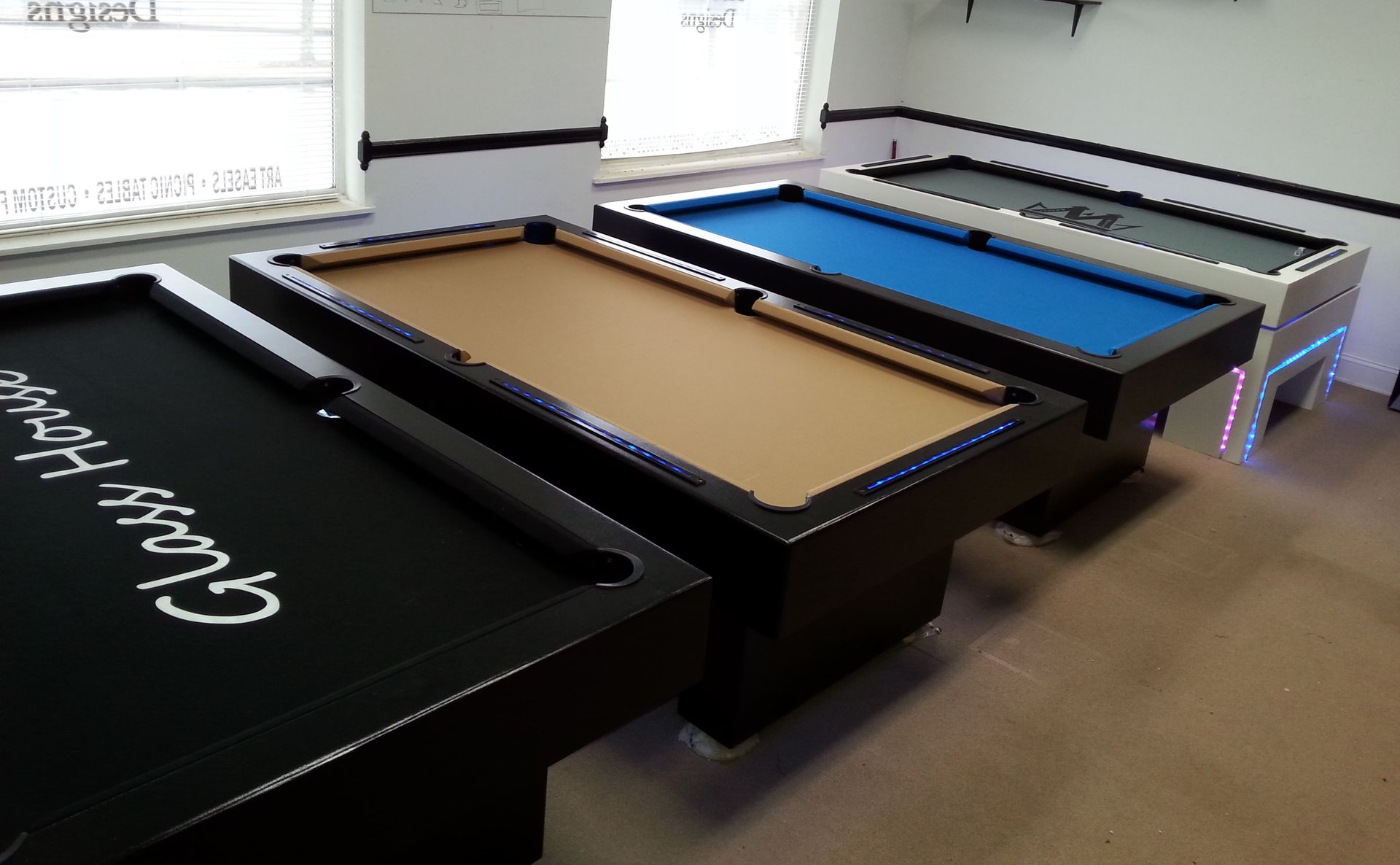 Custom 7 Ft Pool Table's With L.E.D Lights !
