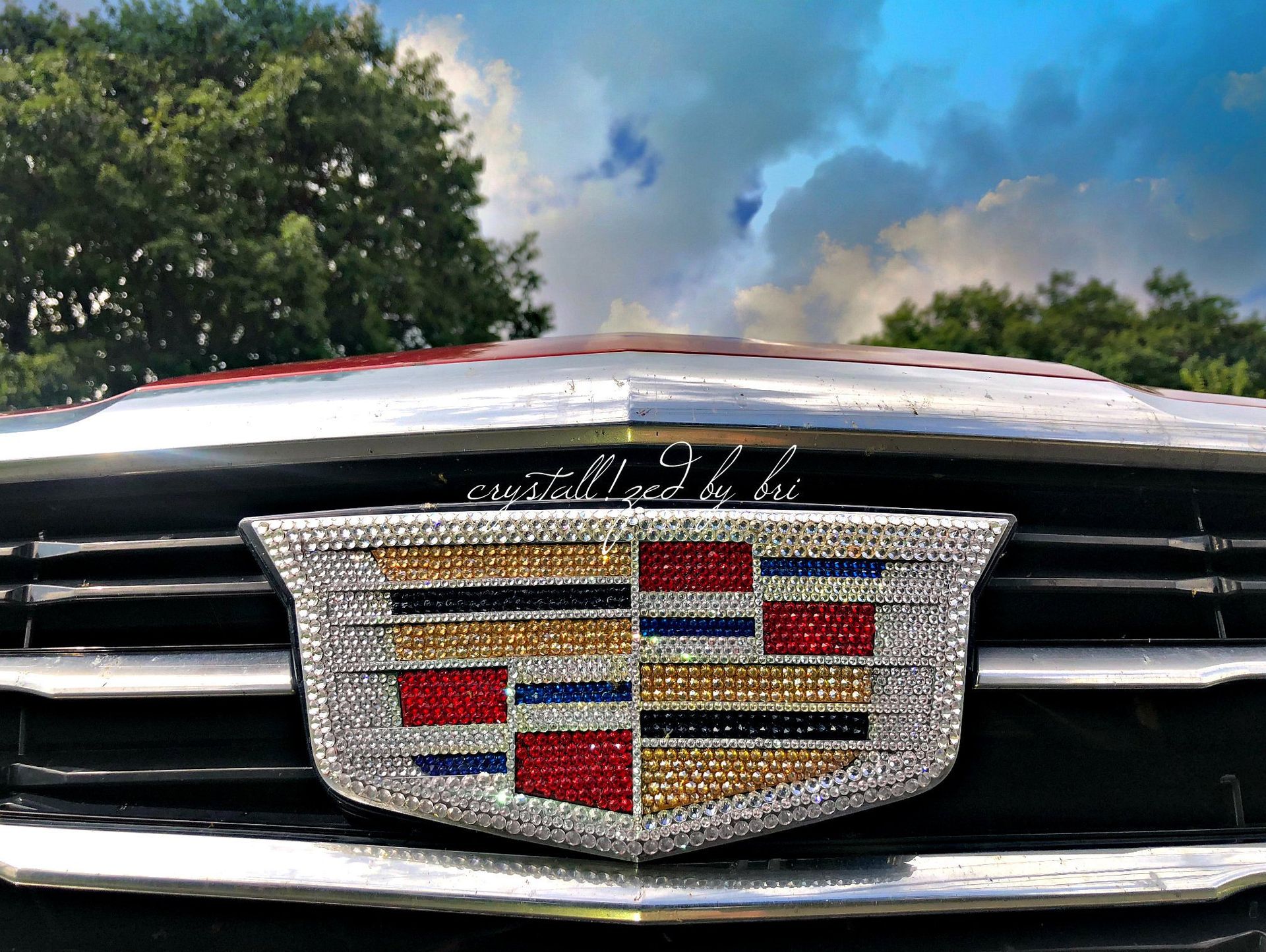 Cadillac Crystallized Car Emblem Bling Genuine European Crystals Bedazzled 2