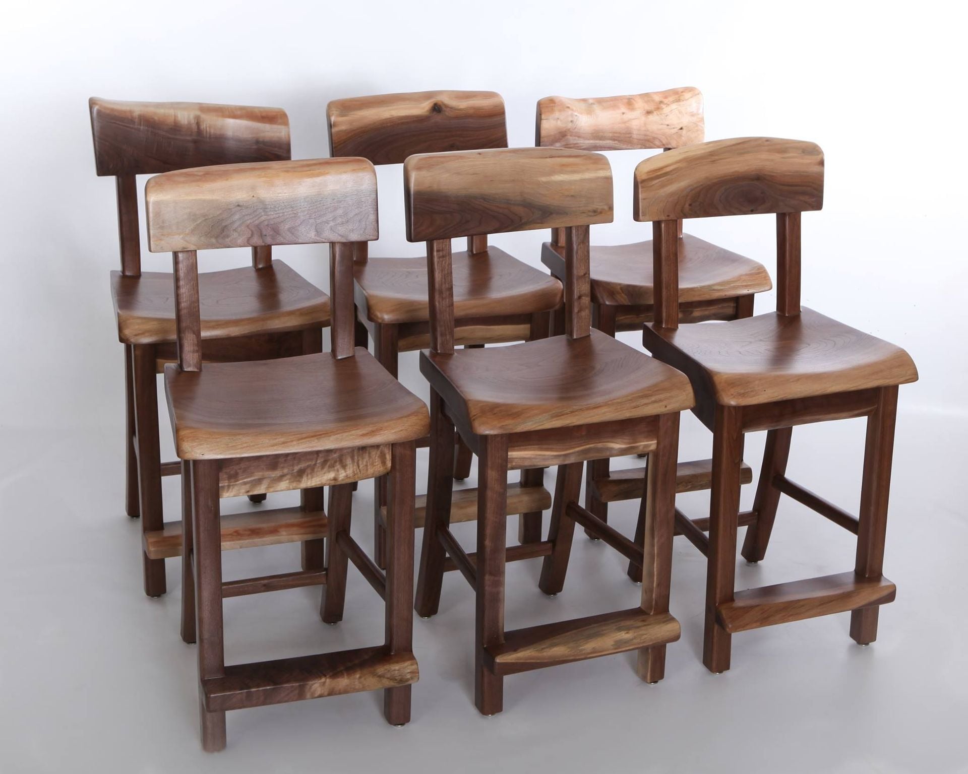 Bar Stools / Barstools Walnut Live Edge 6 