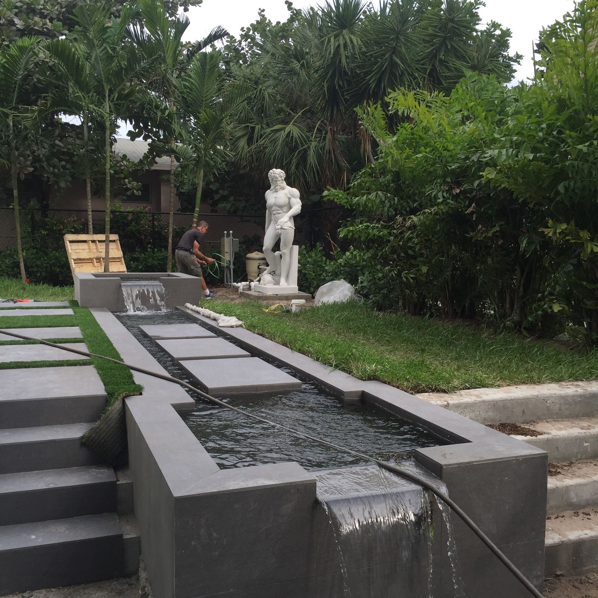 Custom Marble Nude Statue of Poseidon 7.5 ft tall 6 