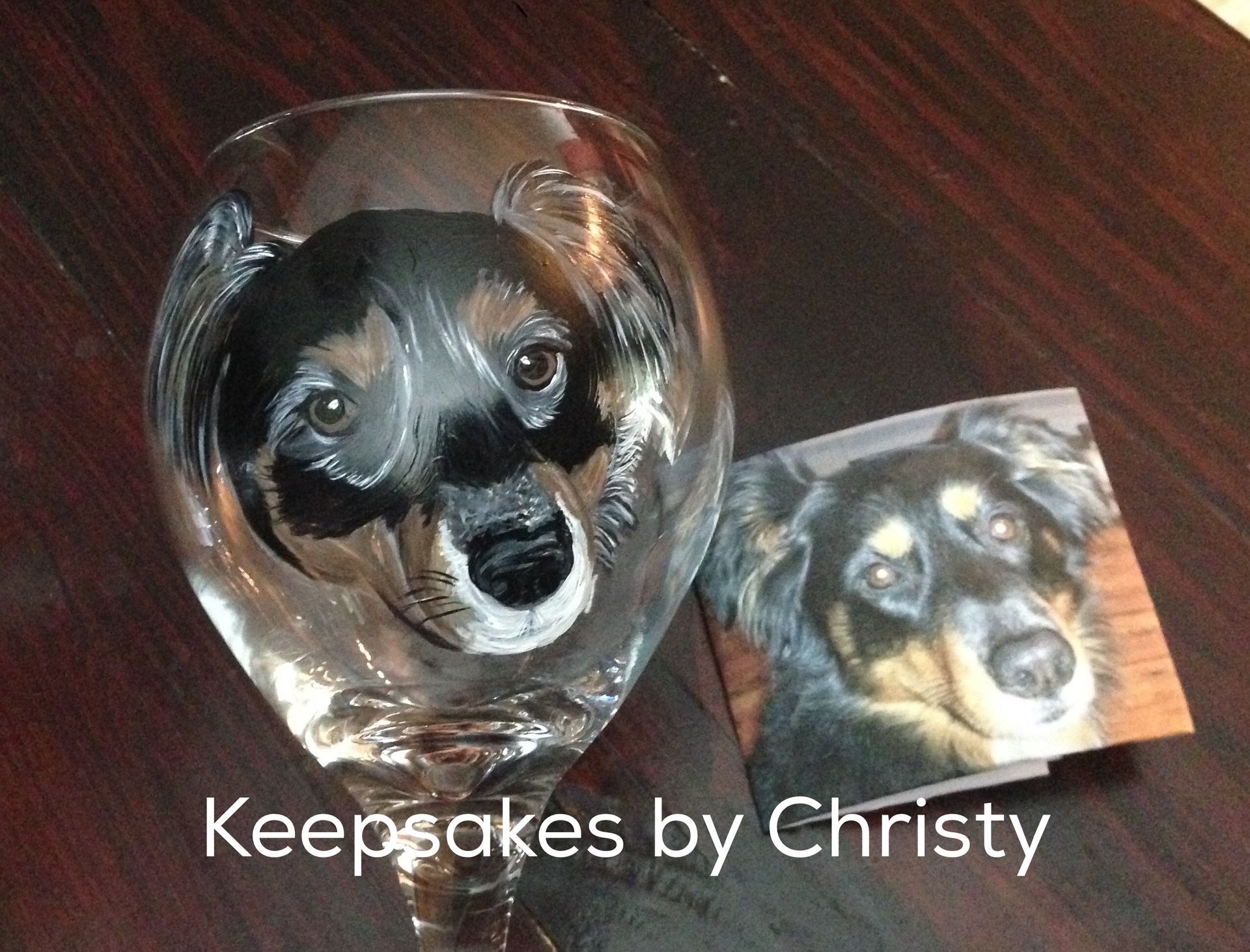 Custom Hand Painted Wine Glass - Dog Portrait