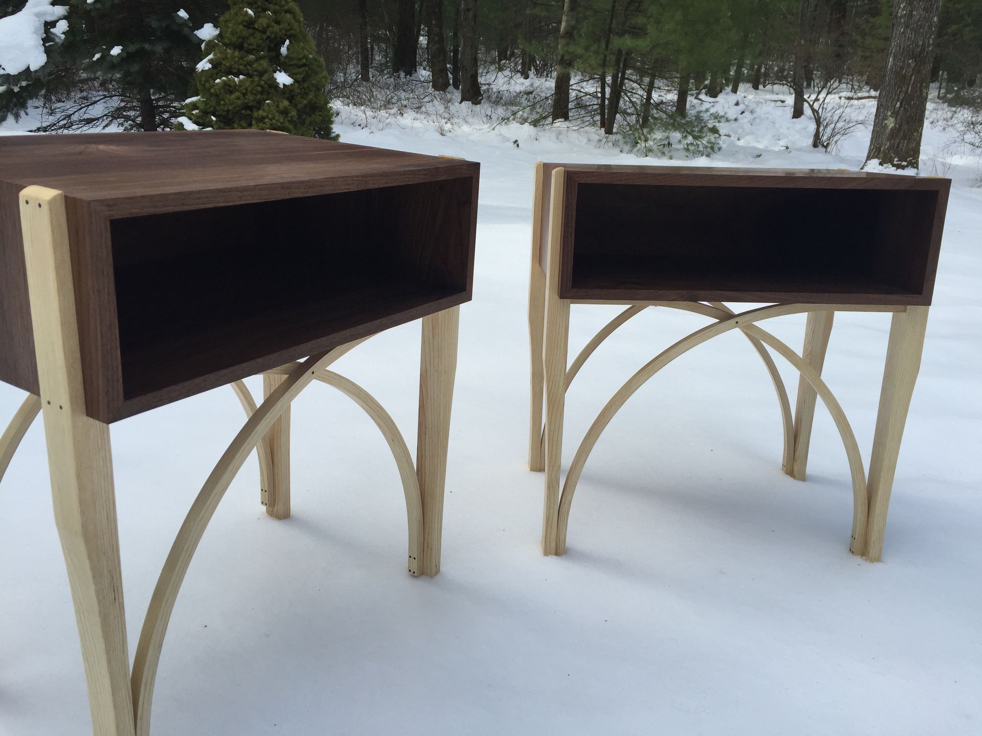 Walnut & Ash Bedside Tables (Set)