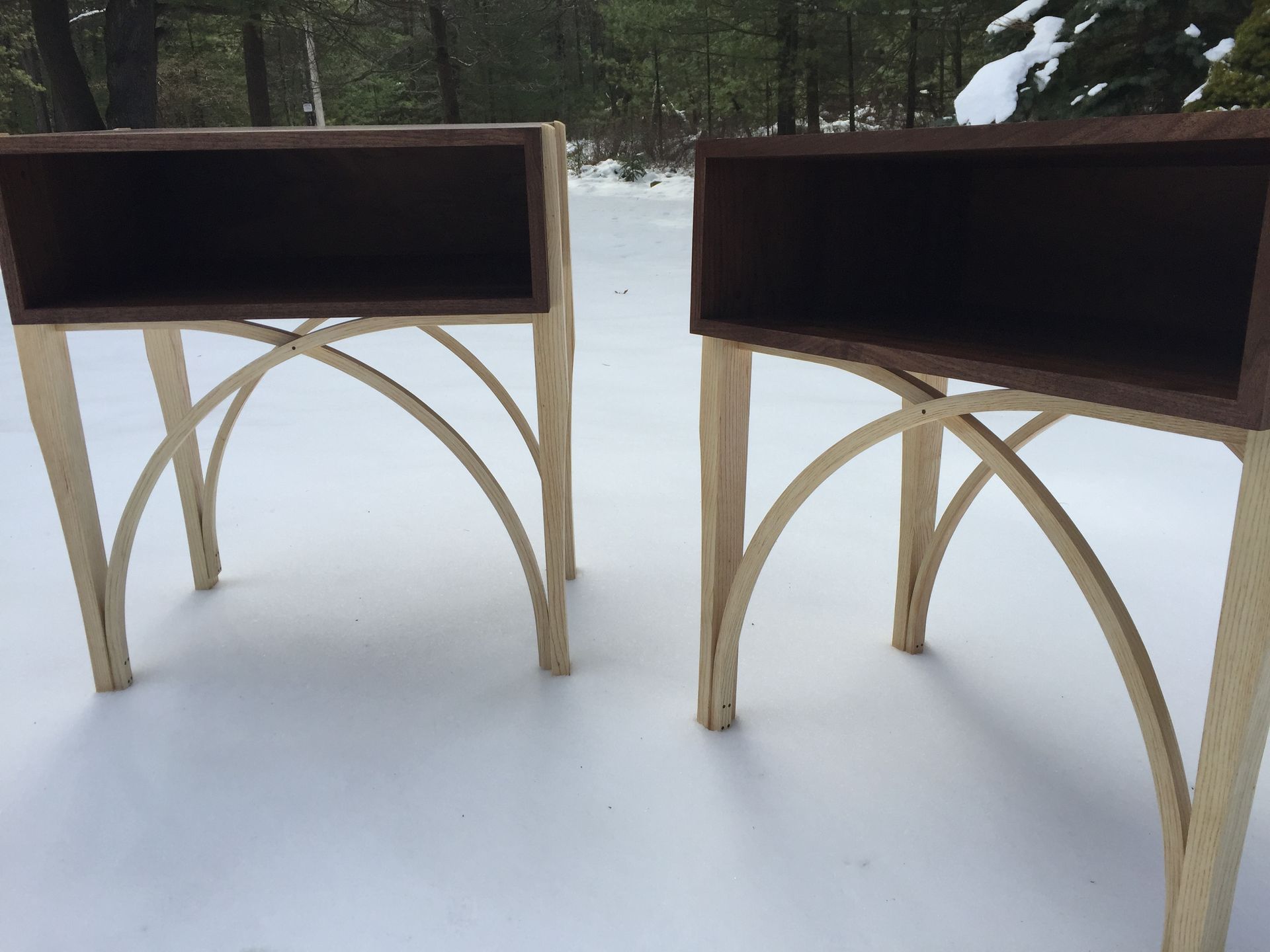 Walnut & Ash Bedside Tables (Set) 3