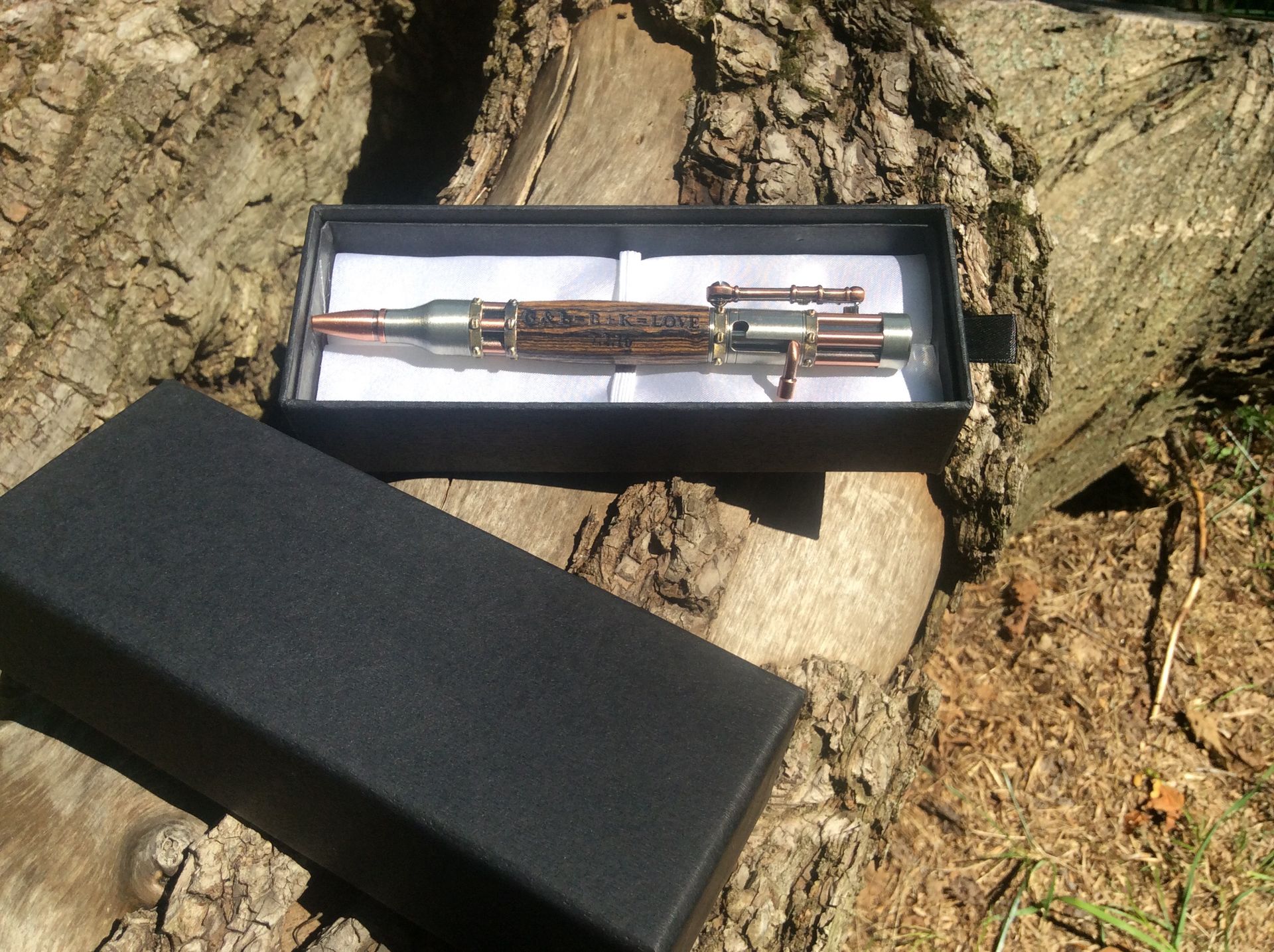 Steampunk Antique Pewter And Copper Bocote Engraved Pen 5 