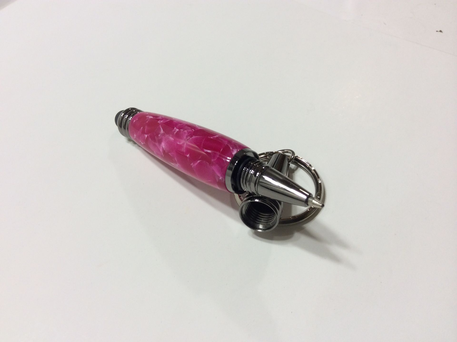 Pink Crush And Gun Metal Keychain Stylus/Pen 2