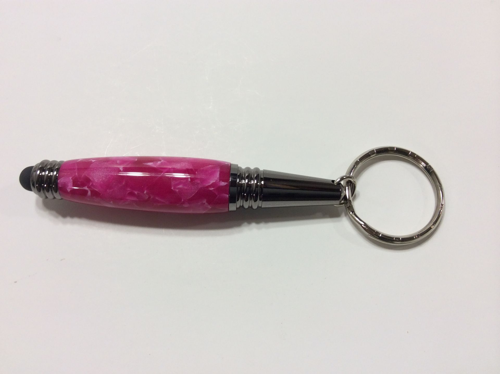 Pink Crush And Gun Metal Keychain Stylus/Pen 3