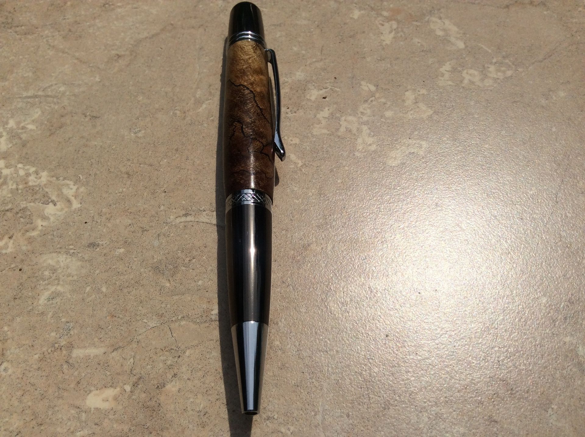 Gun Metal And Chrome Classica With Spalted Maple Burl 4