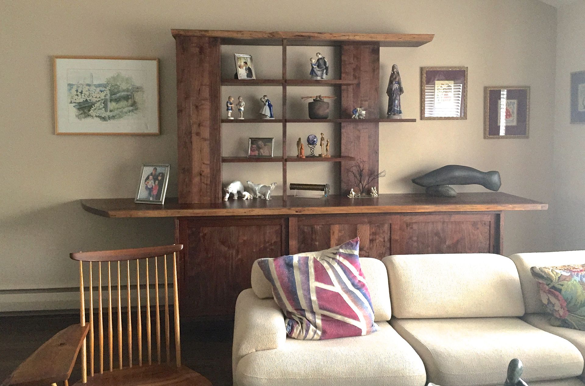 Natural Edge Walnut Display And Storage Cabinet 1