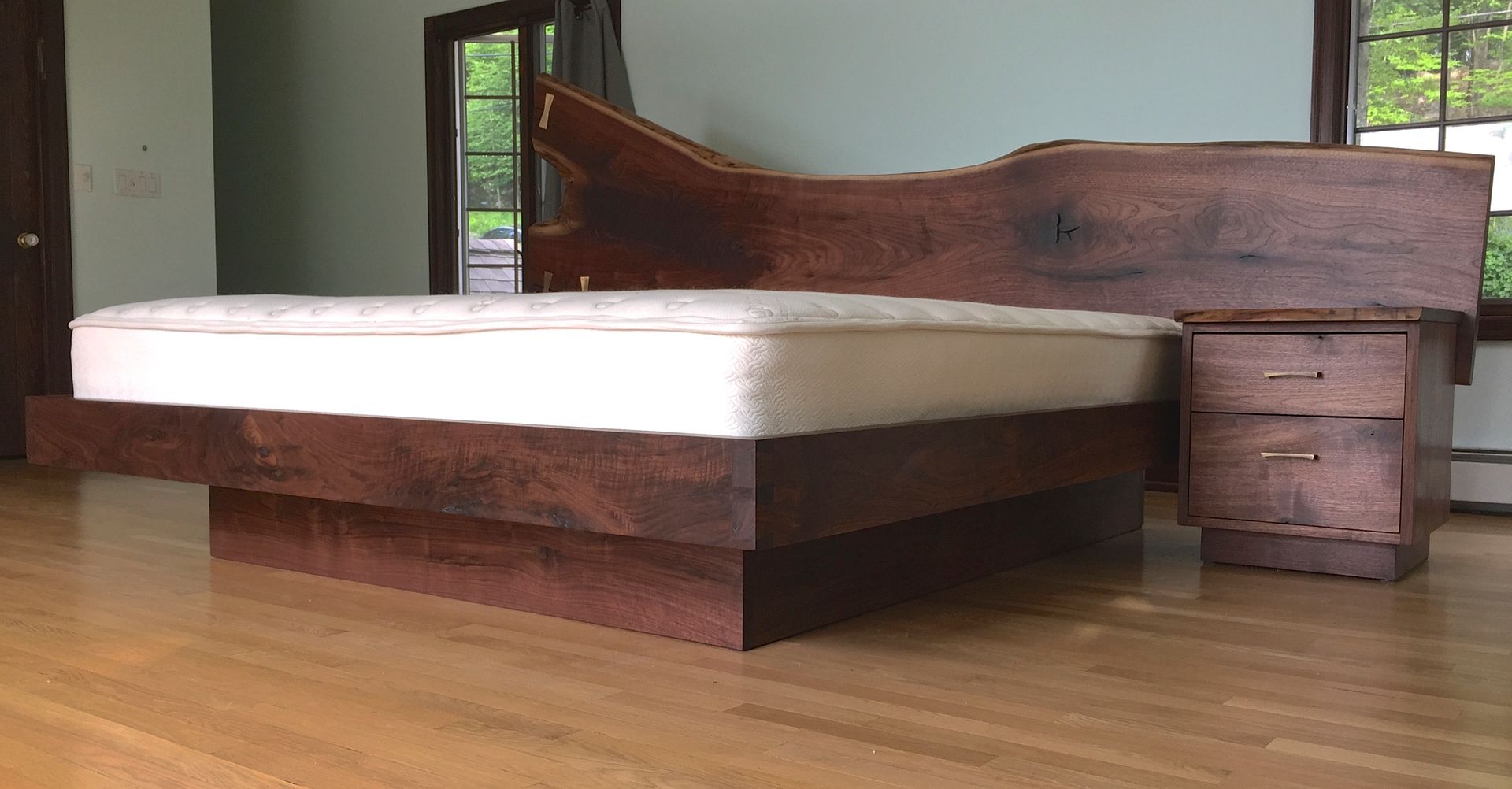 Natural Edge Walnut Bed Set 5