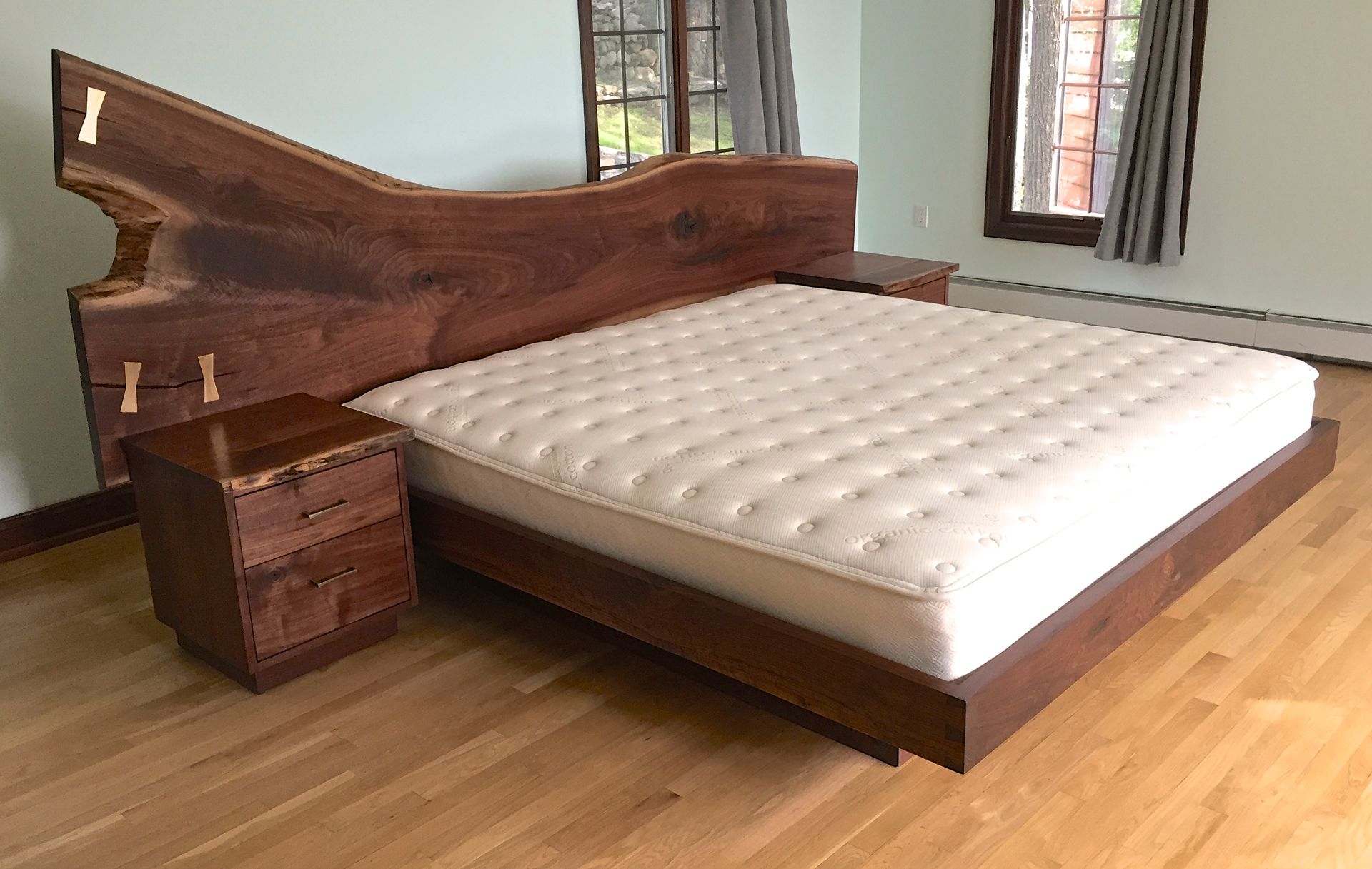 Natural Edge Walnut Bed Set 6