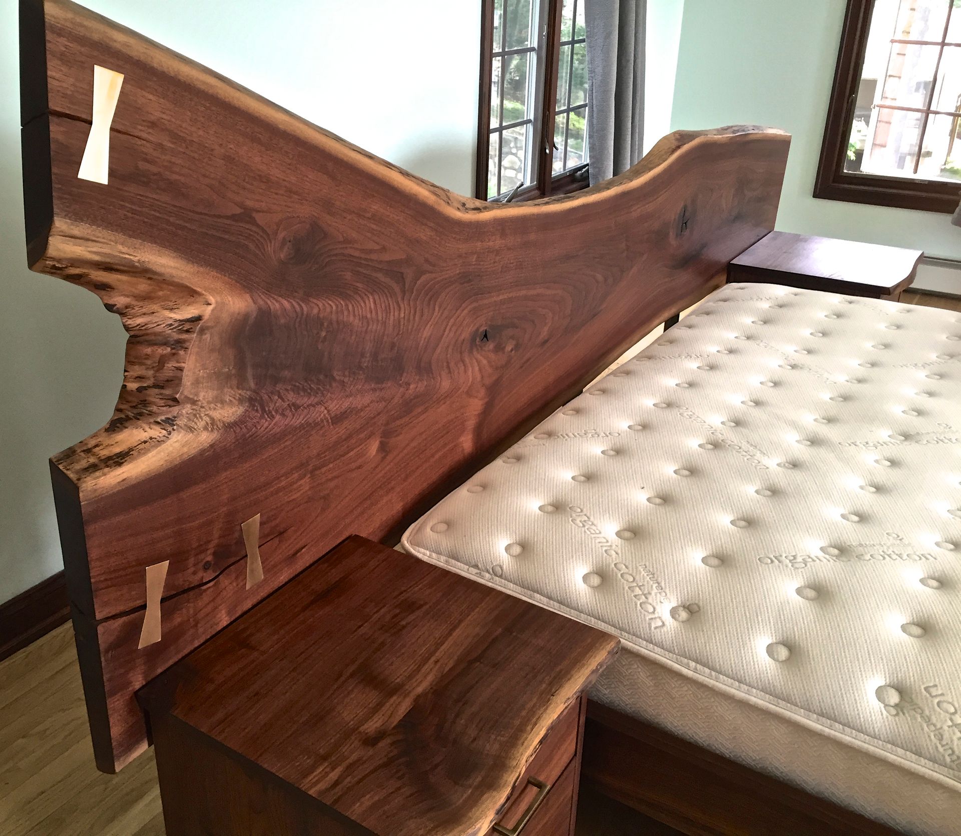 Natural Edge Walnut Bed Set