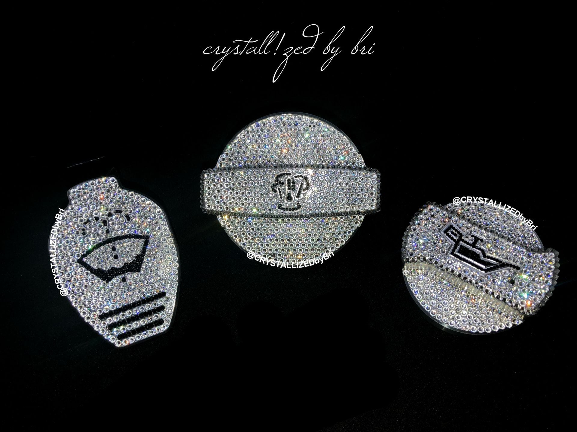Engine Caps Crystallized Car Bling Genuine European Crystals Bedazzled 1 
