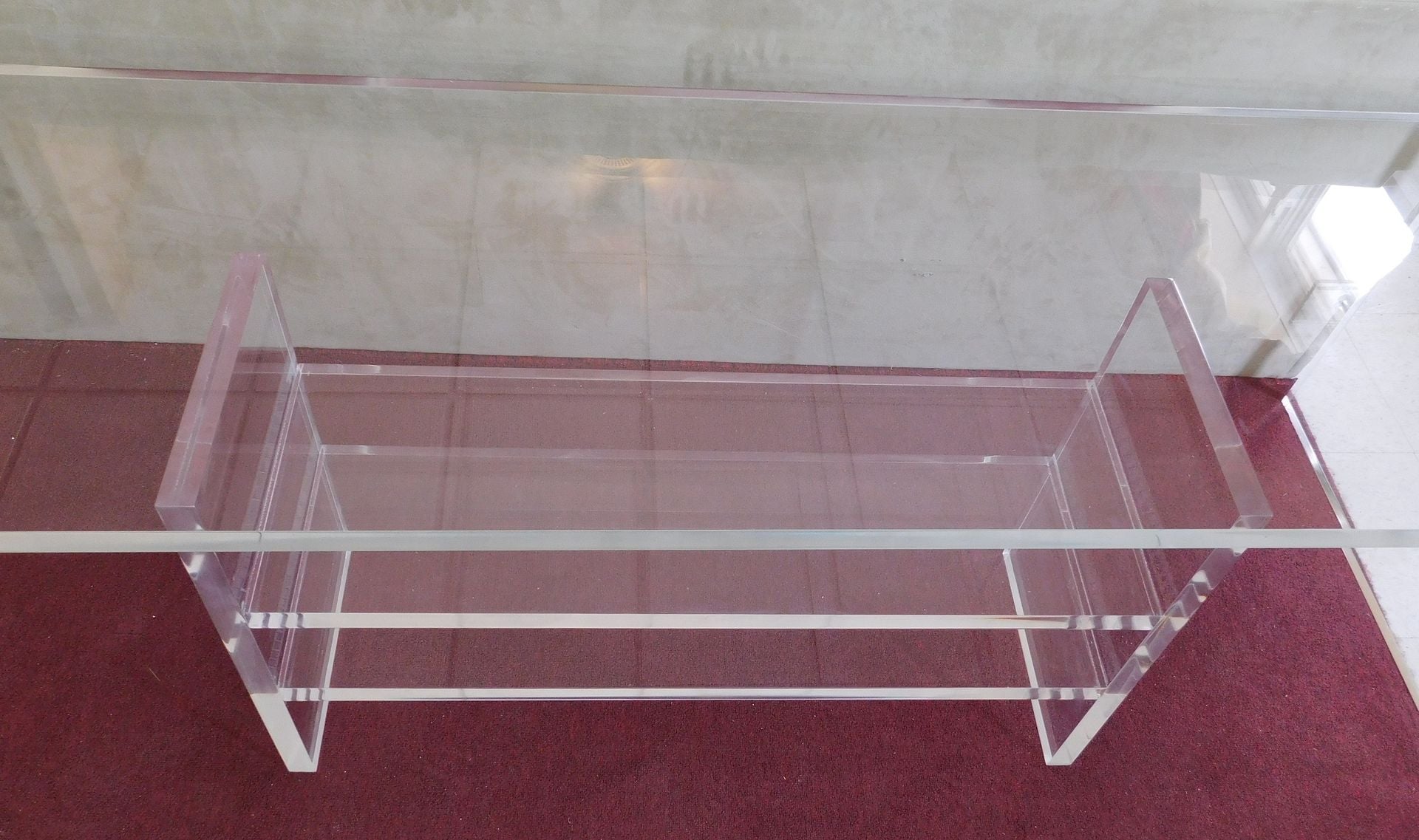 Acrylic Console Entertainment Center With Shelves - Thick Acrylic Look - Hand Crafted Made To Order 4 