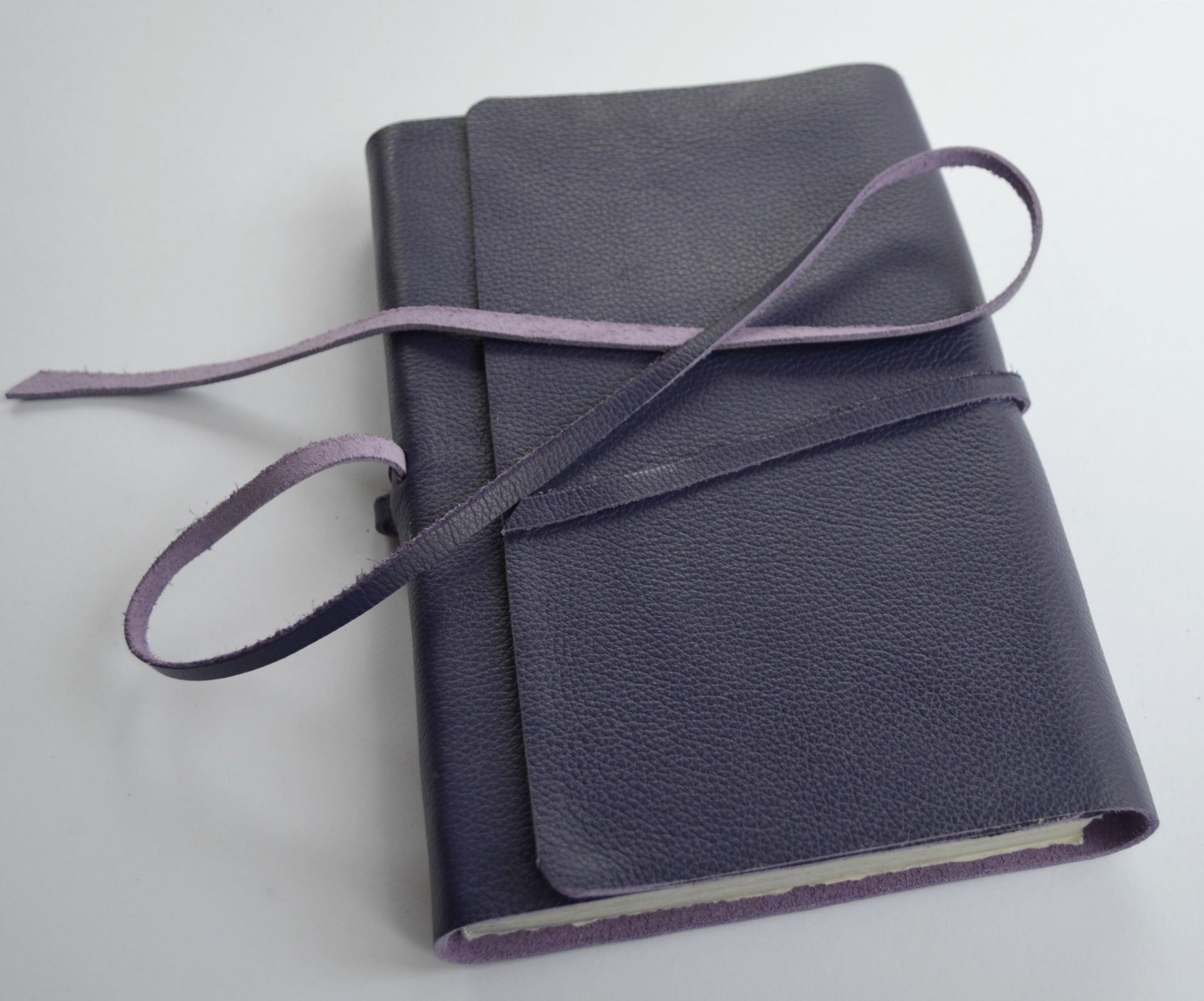 Custom Hand Made To Order Royal Purple Custom Leather Bible Cover Sleeve Pocket Sterling (409b) 2