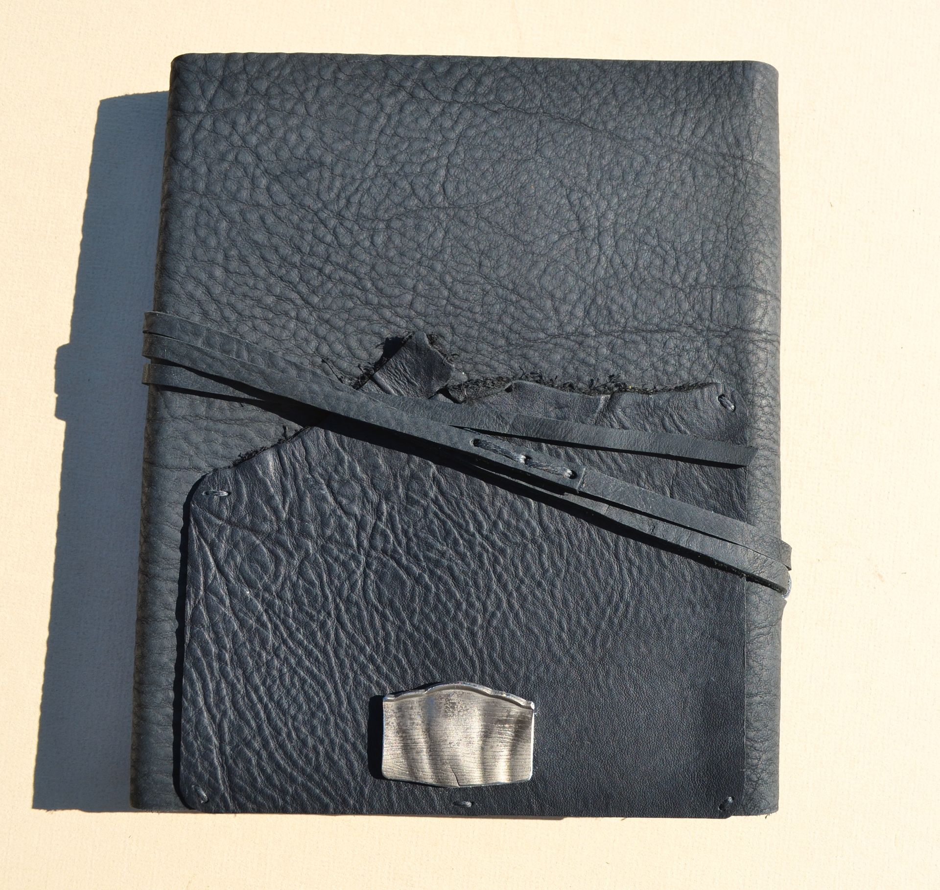 Black Leather Journal Cookbook Lined Personal Diary Handmade Travel Notebook (596b) 2