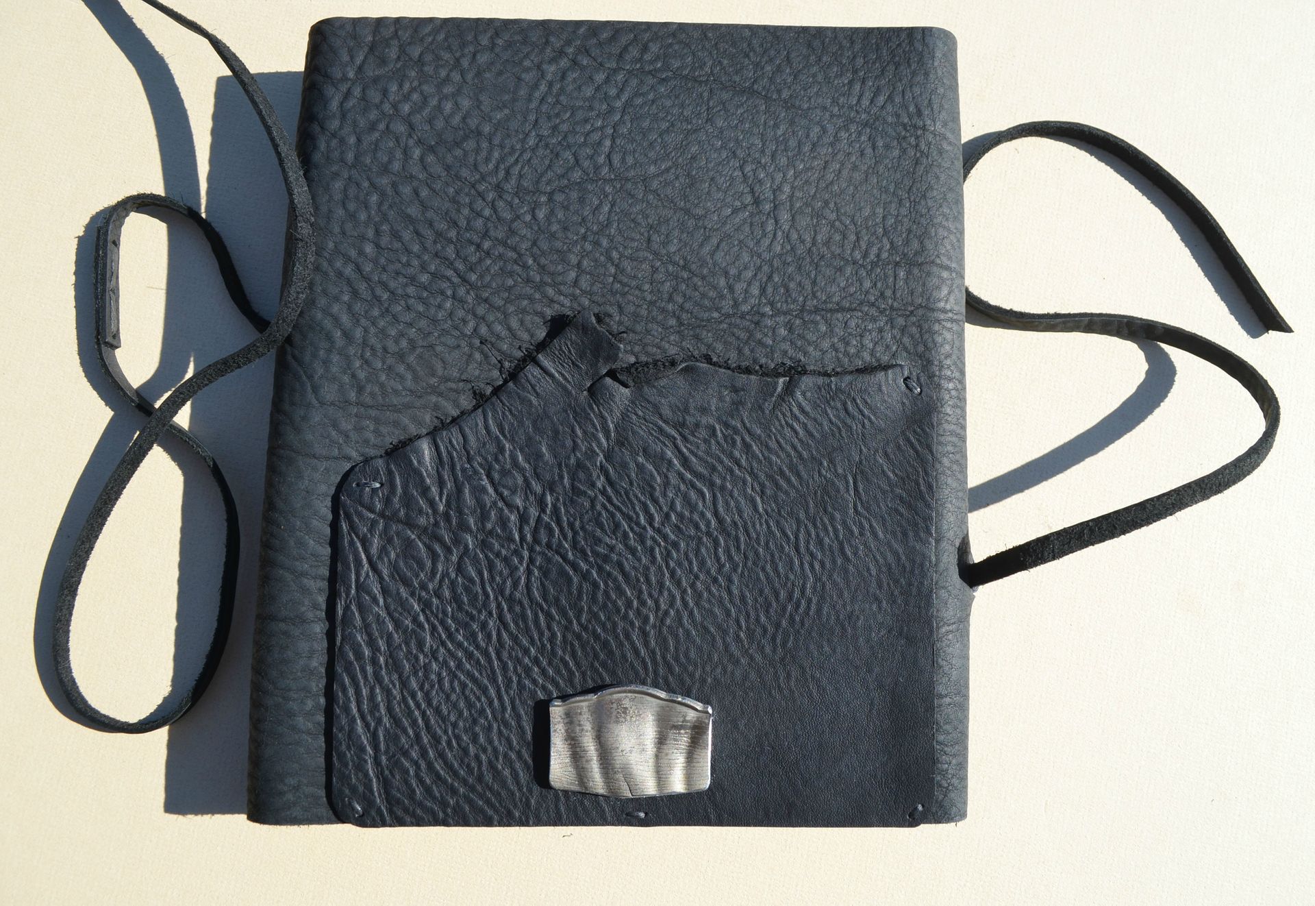 Black Leather Journal Cookbook Lined Personal Diary Handmade Travel Notebook (596b) 3