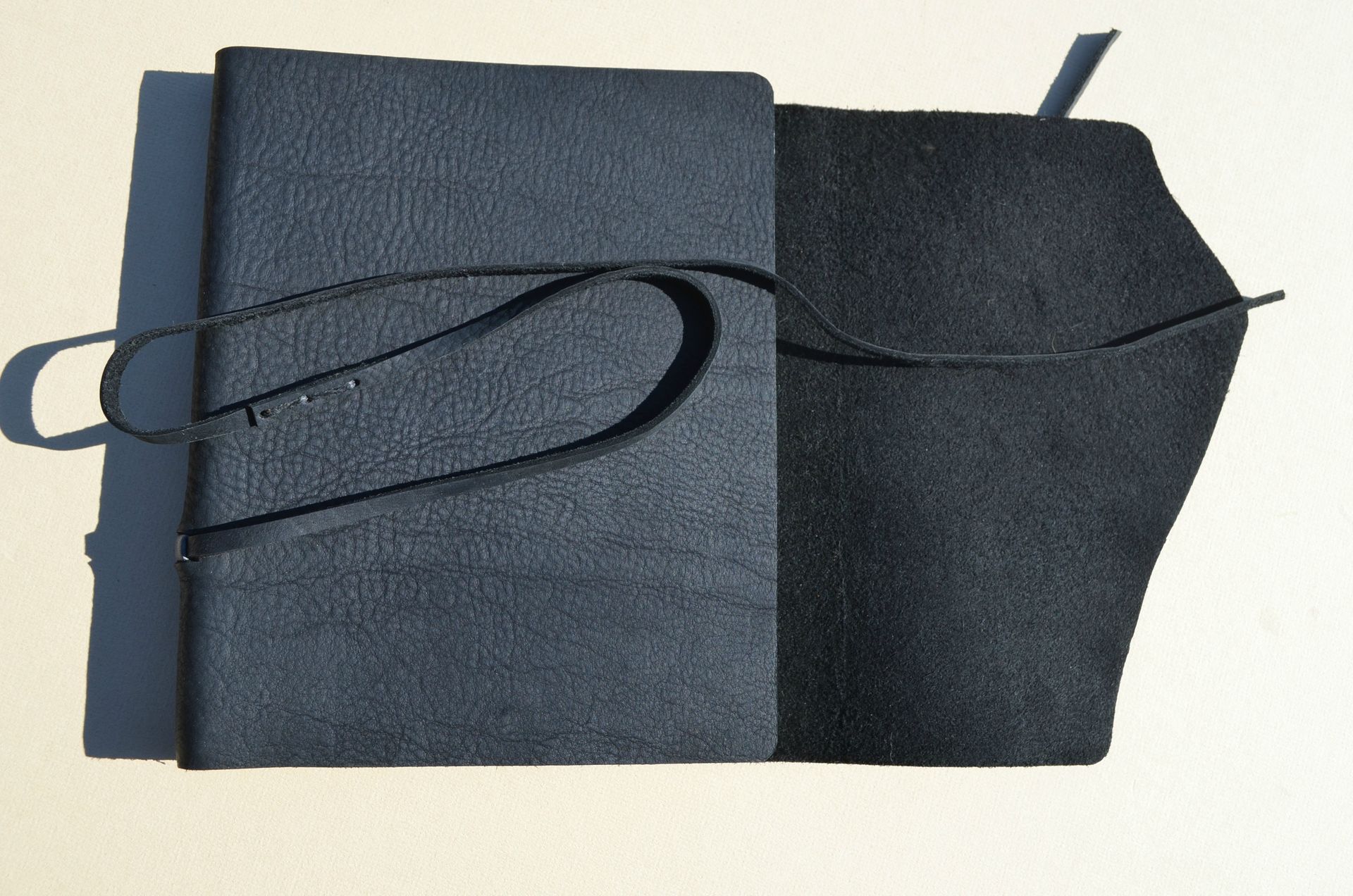 Black Leather Journal Cookbook Lined Personal Diary Handmade Travel Notebook (596b) 5