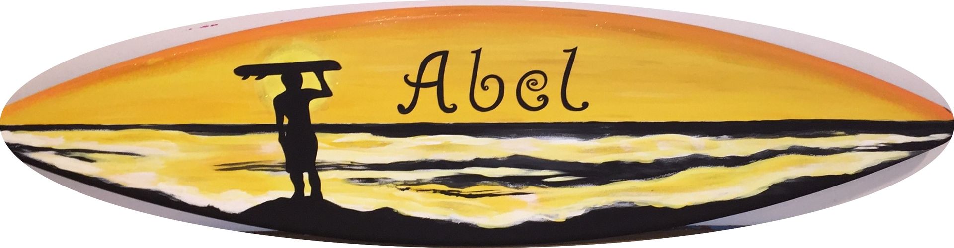 5ft Hand Painted Surf Surfboard Wood Wall Art Name Welcome Tiki Bar Sign