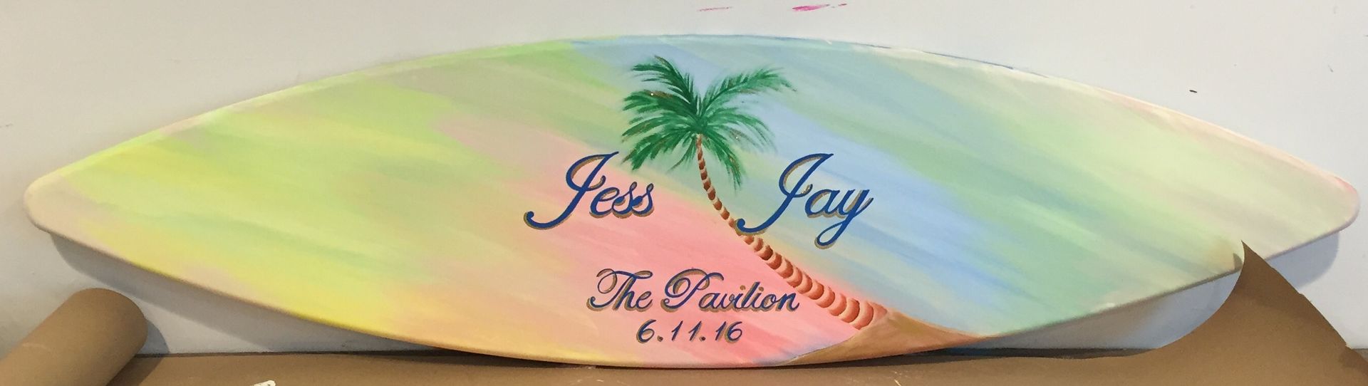 5ft Exterior Wood Surfboard Tiki Bar Beach Hand Painted Wall Sign Personalized Free 3