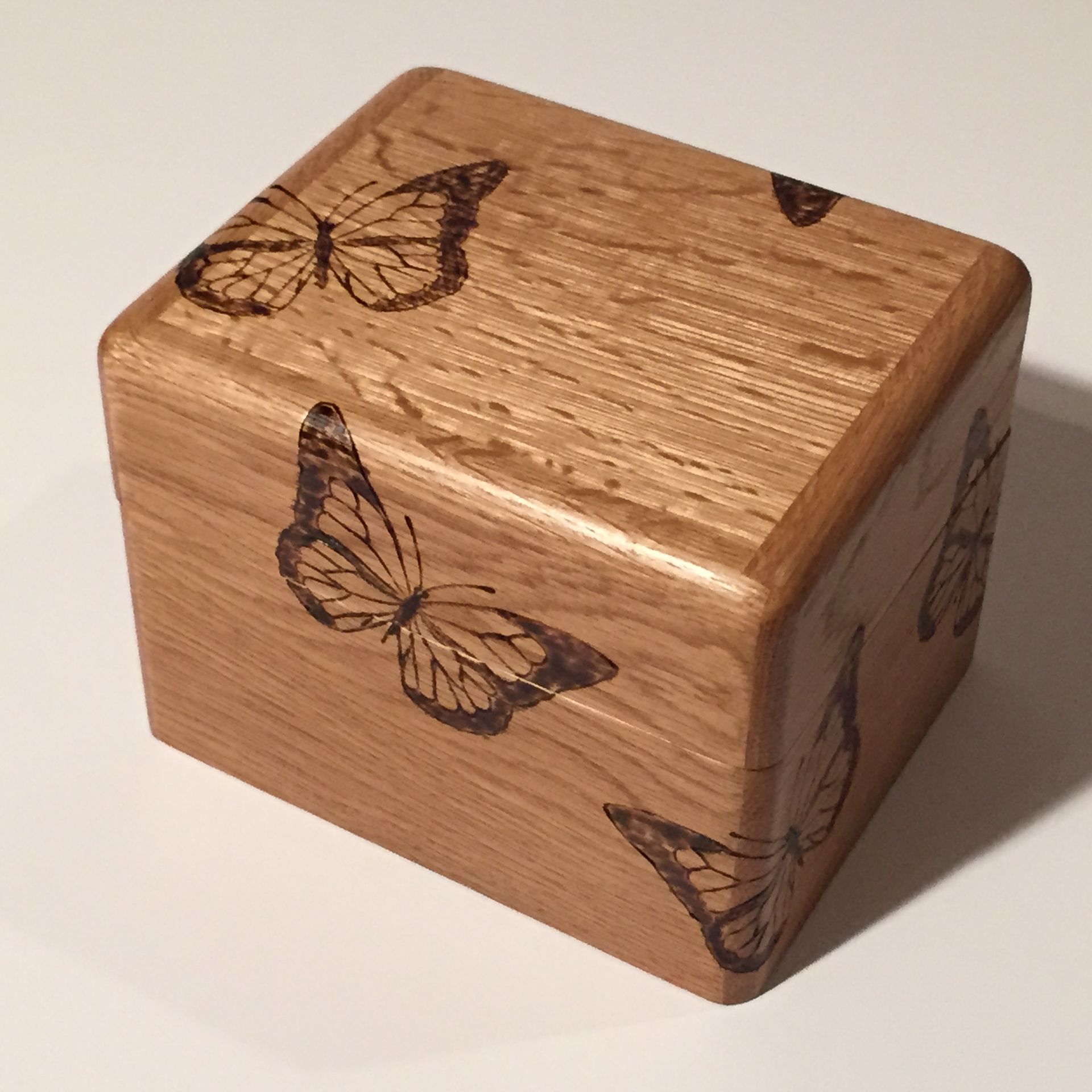 Oak Butterfly Recipe Box