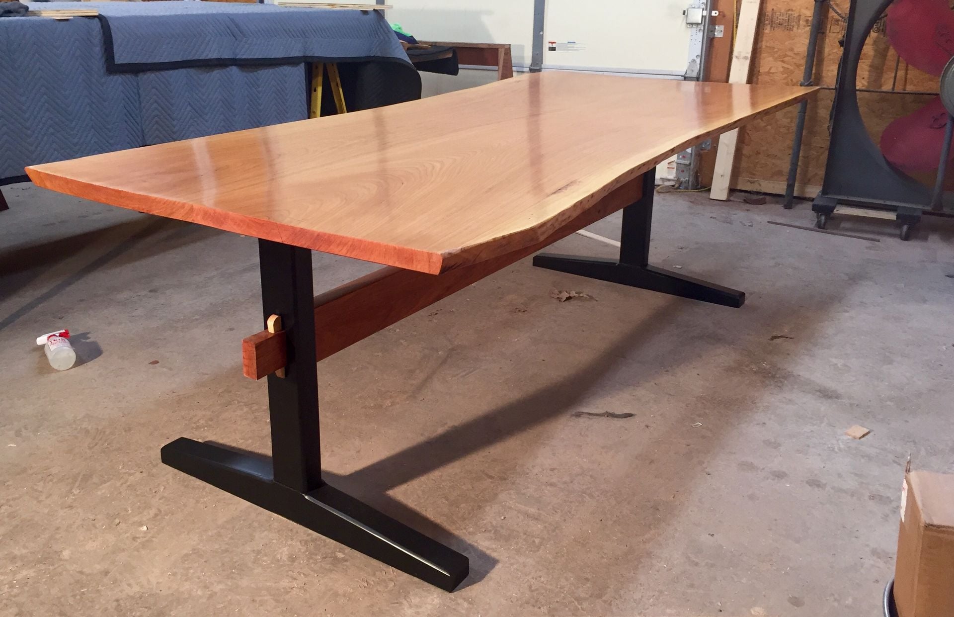Live Edge Cherry Table With Maple And Cherry Base 4