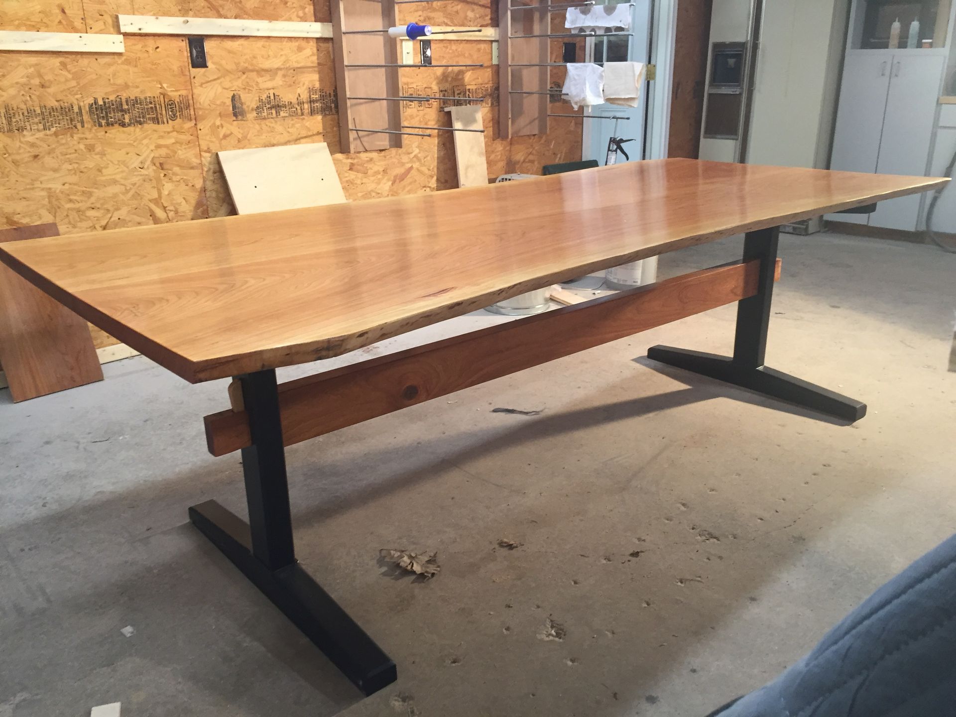 Live Edge Cherry Table With Maple And Cherry Base 3