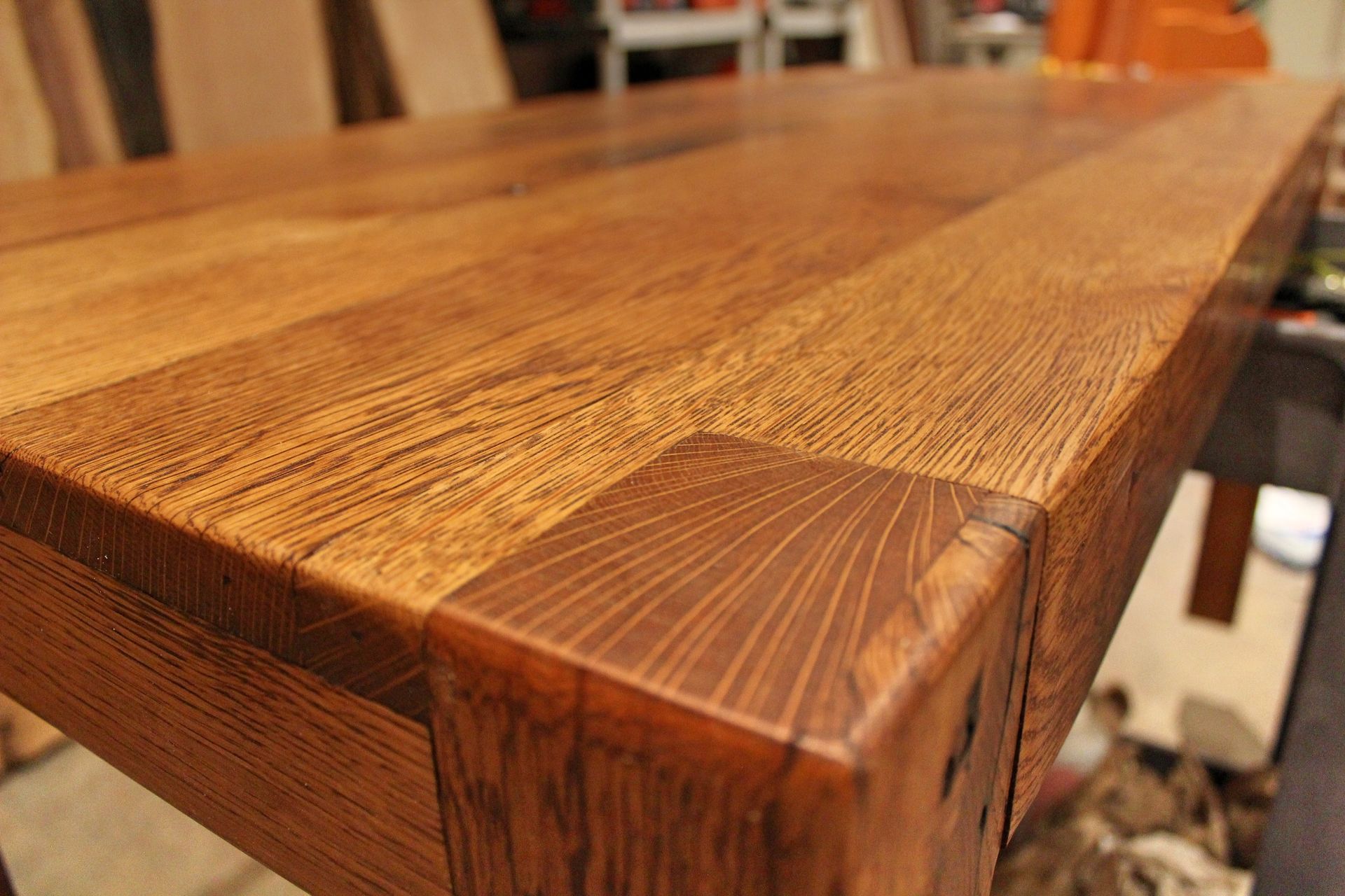 Reclaimed White Oak Parsons Style Desk 2 