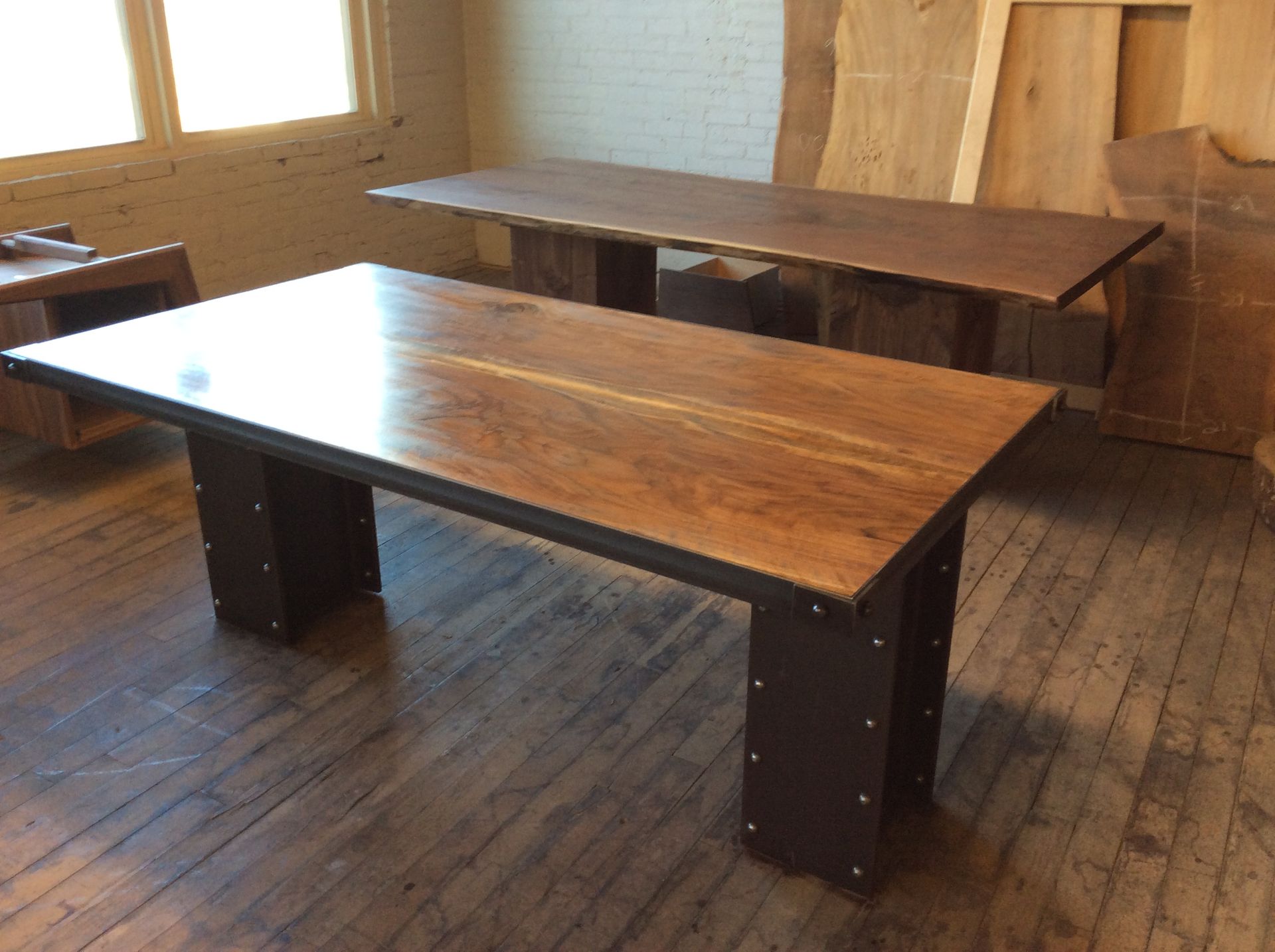 Industrial Inspired Walnut And Steel Desk 3