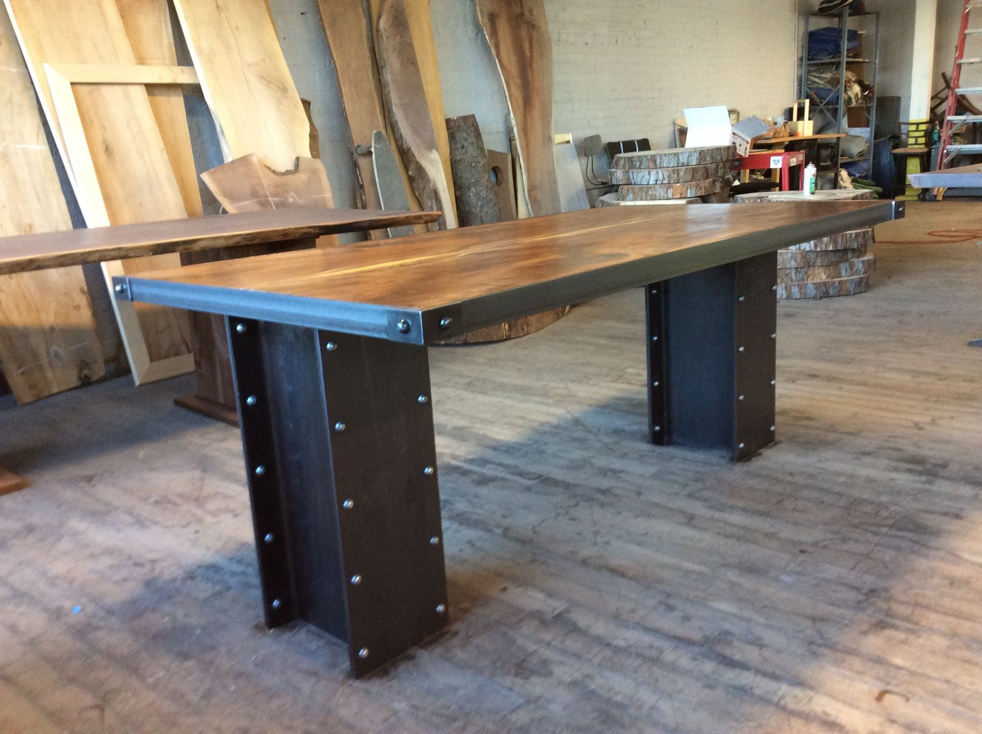Industrial Inspired Walnut And Steel Desk 2