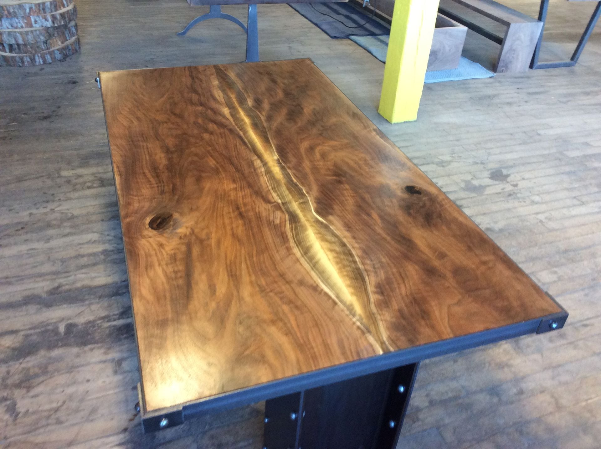 Industrial Inspired Walnut And Steel Desk