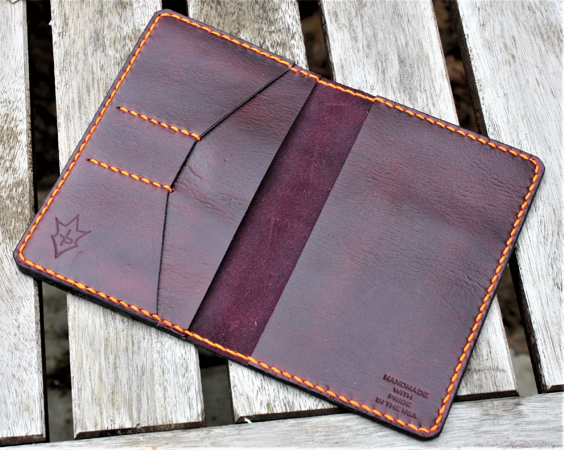 Handmade Cover For Field Notes Card Wallet Scribo Horween Leather Purple Cavalier 2 