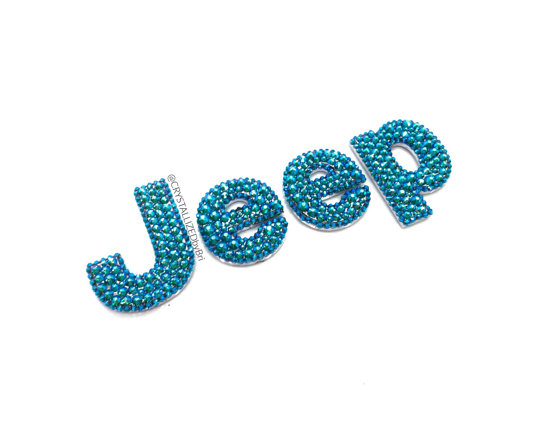 Jeep Crystallized Car Emblem Letters Bling Genuine European Crystals Bedazzled 2 