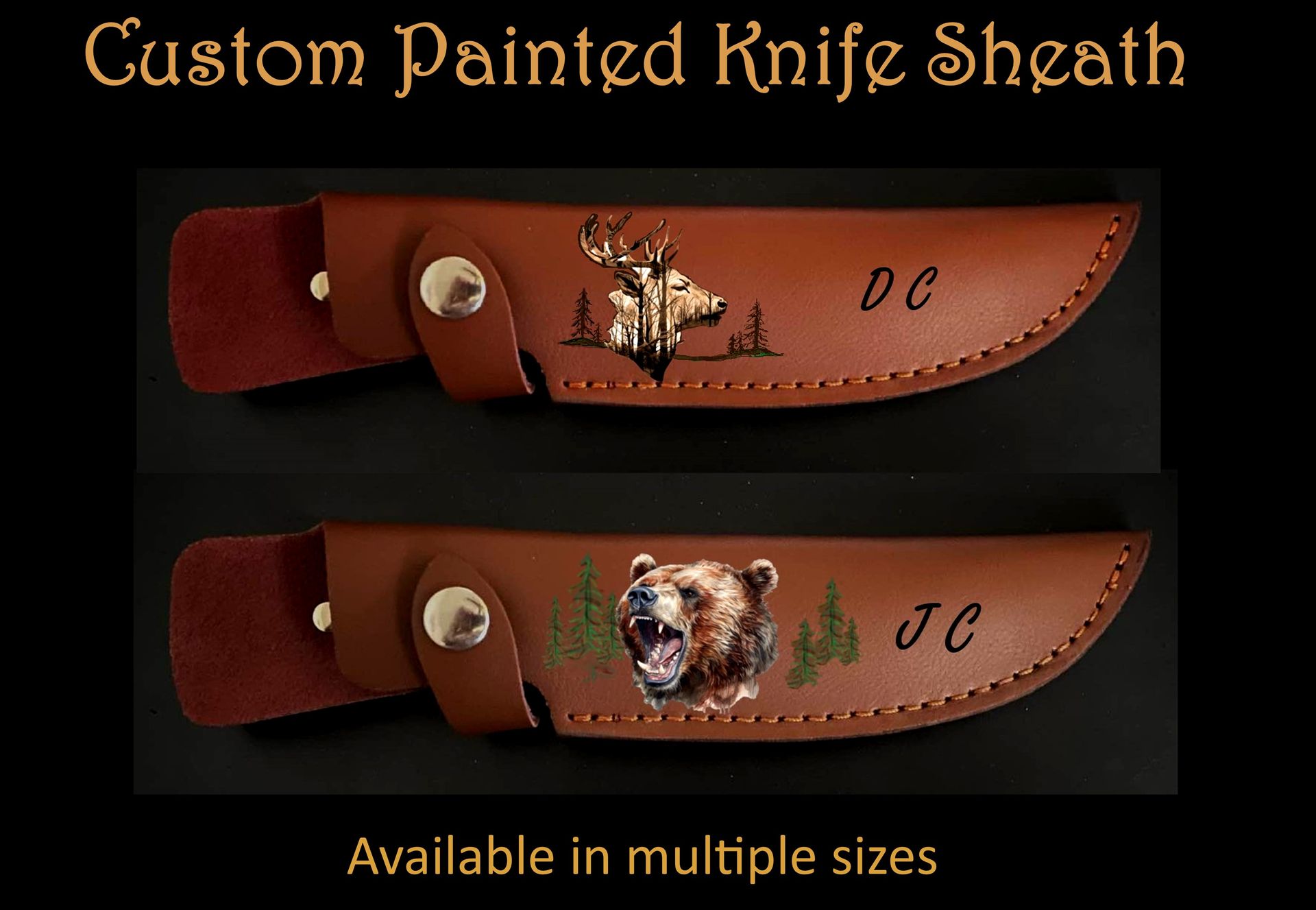 Leather Knife Sheath, Customized, Personalized, Custom Knife Sheath