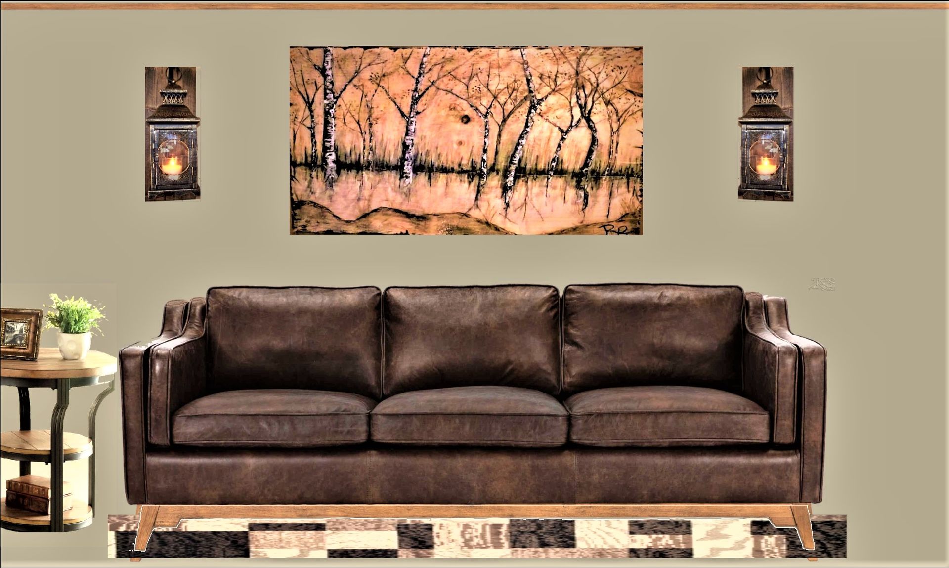 Original - 4 Foot - Mixed Media - Birch Tree Painting One Of A Kind - Art - Only One Available 3