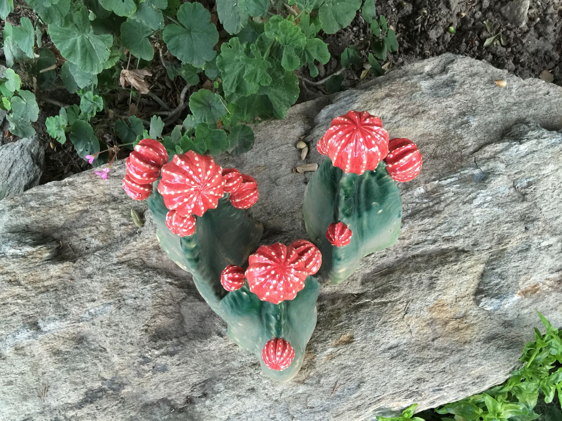 Ceramic Sculpture Set Of 3 Cactus 2 
