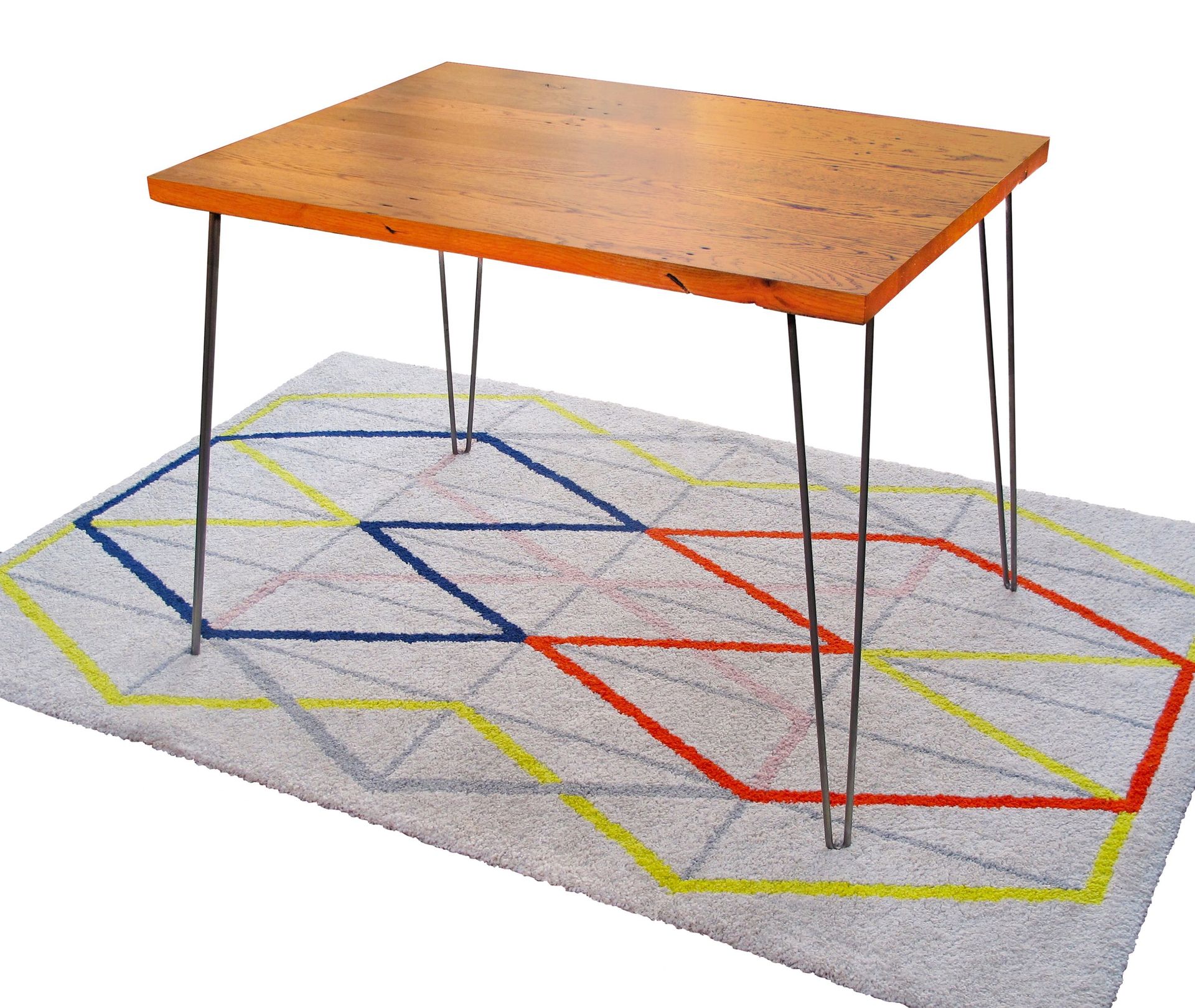 Reclaimed Oak Tabletop With Hairpin Legs