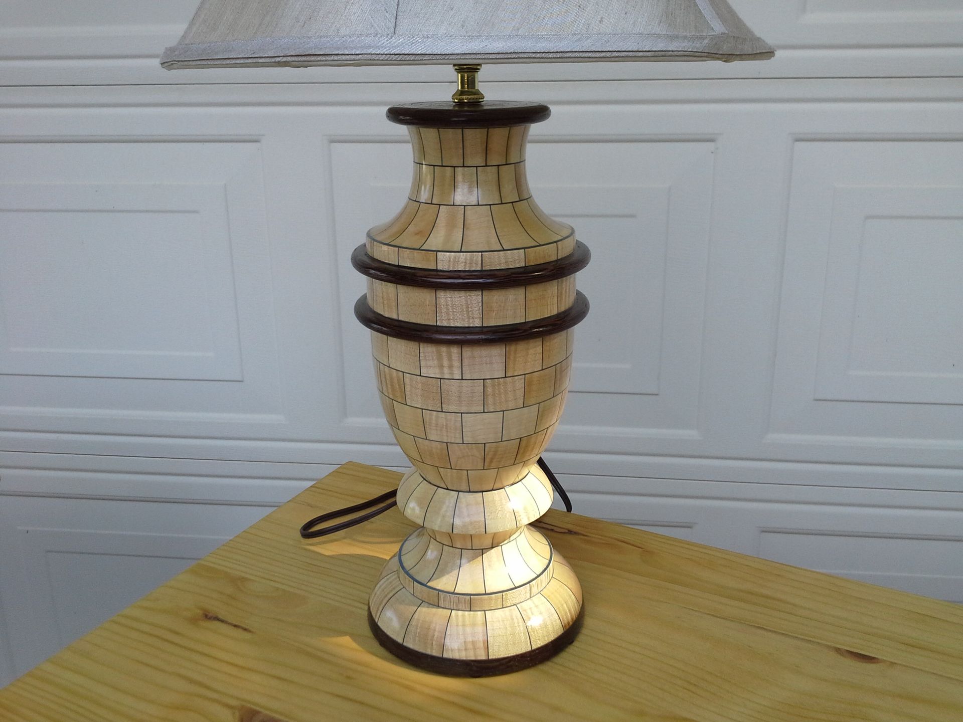 Woodturned Small Table Lamp