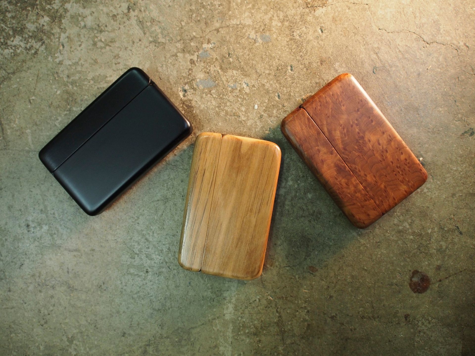 Ebony Wood Wallet And Business Card Case 4 