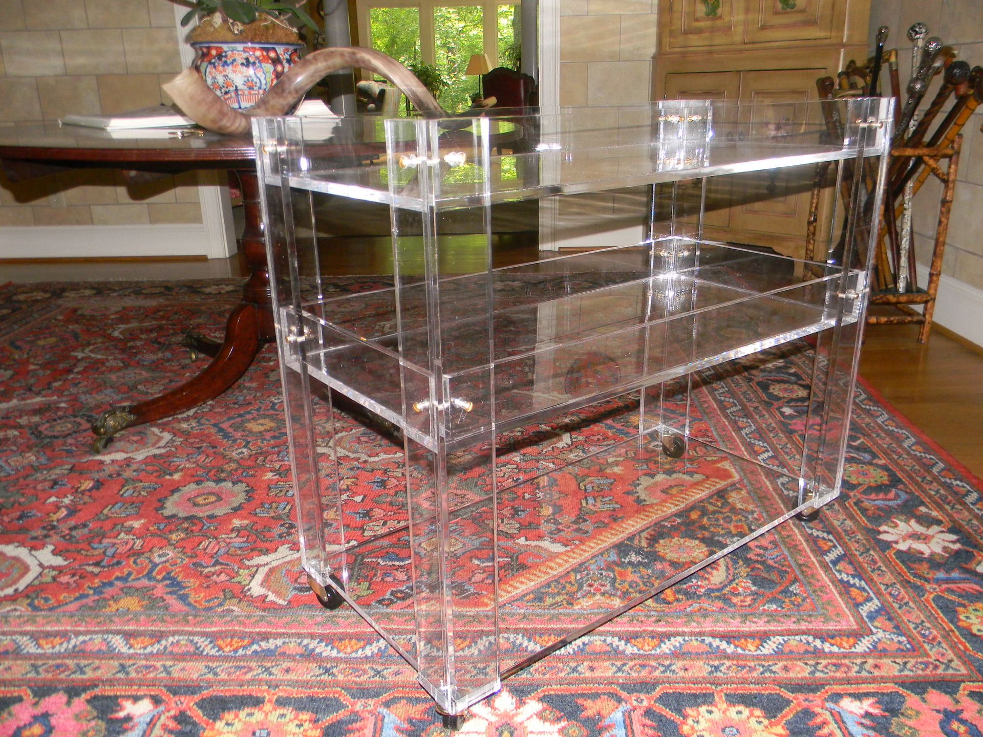 Lucite/Acrylic Bar Cart -Drink Cart - Hand Crafted , Made To Order
