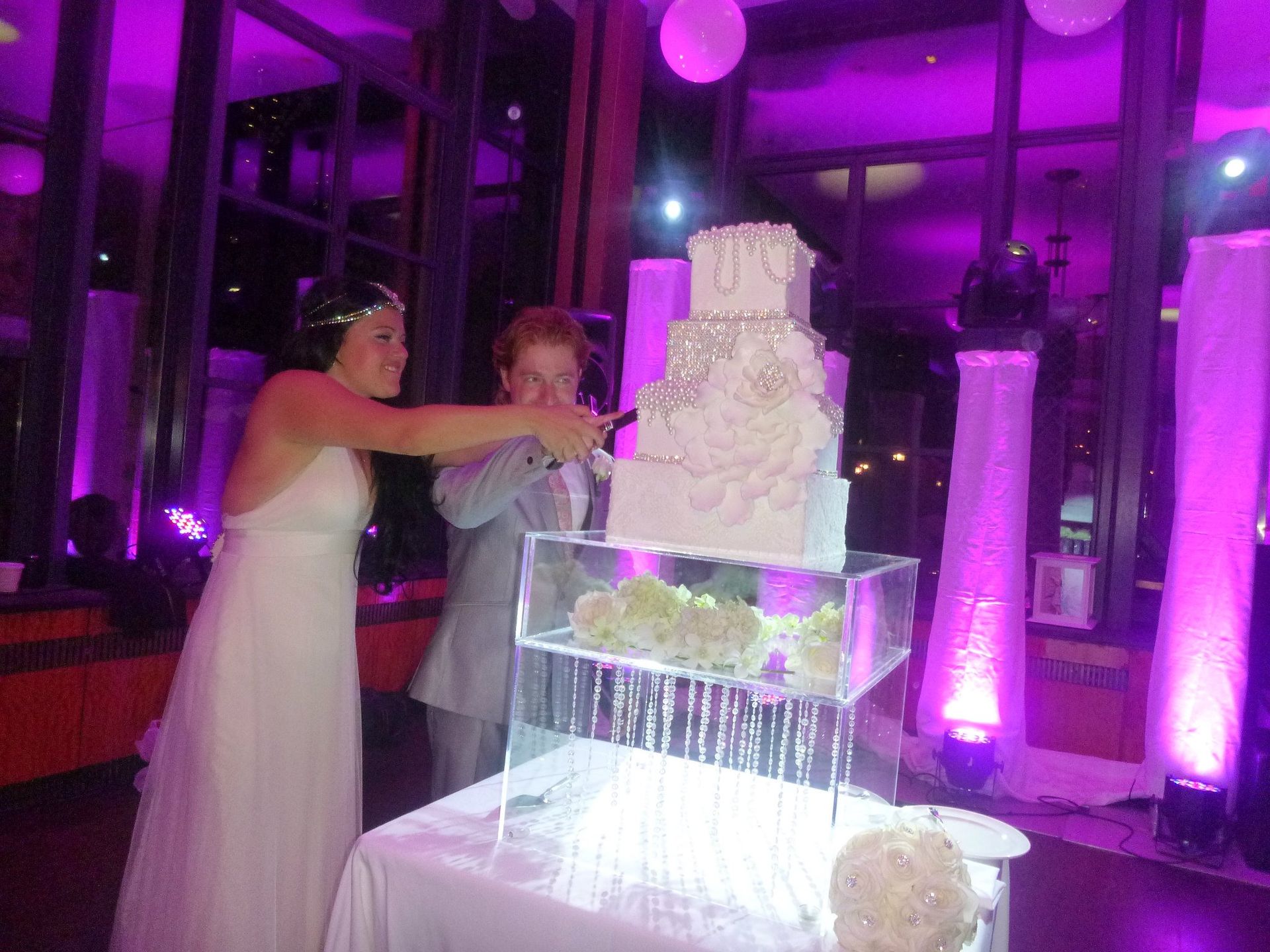 Lucite / Acrylic Cake Stand Display Deluxe, Great For Weddings Or Parties - Handcrafted 3 
