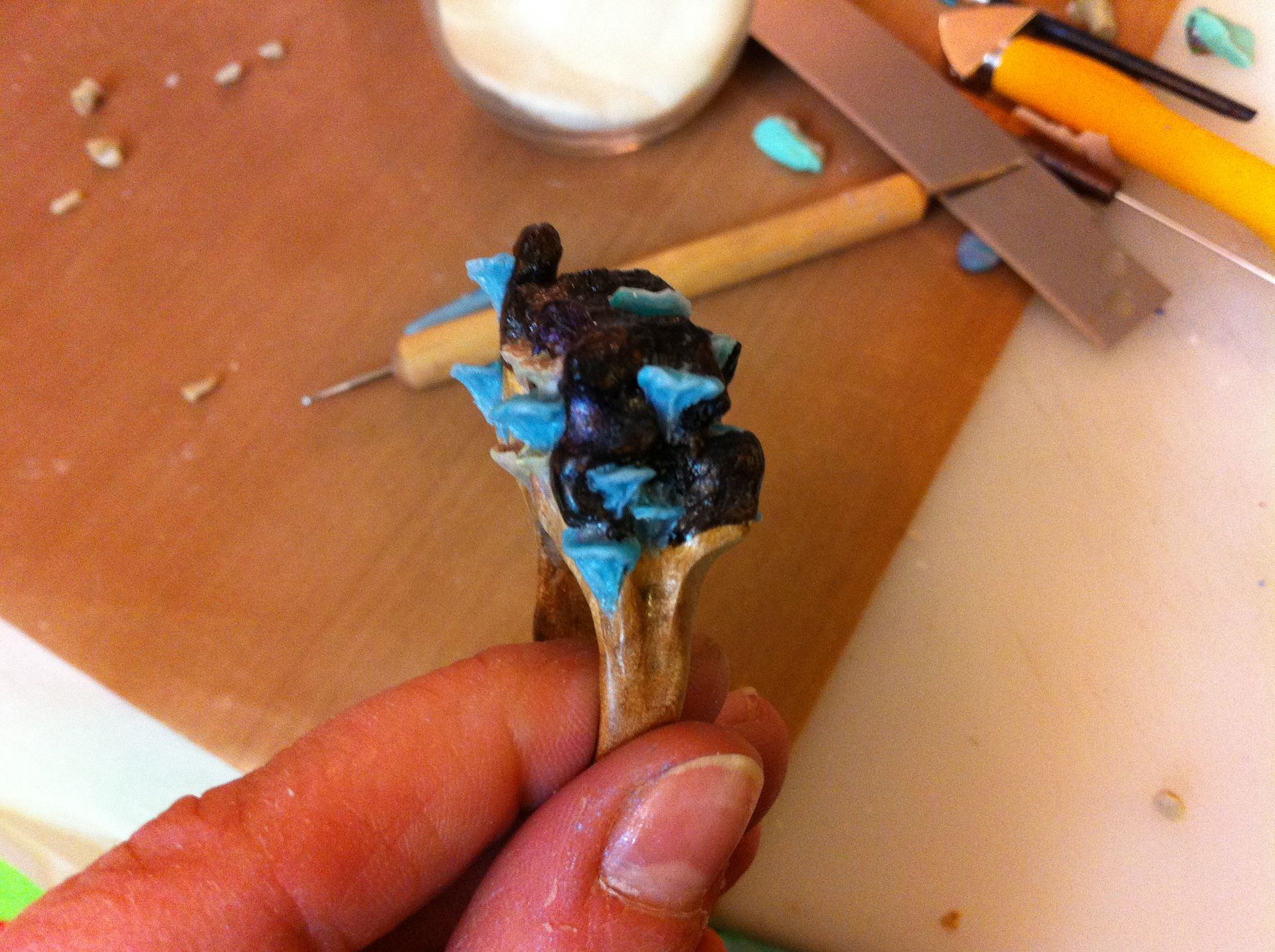 Glowing Mushrooms On A Solid Wood Ring 2 