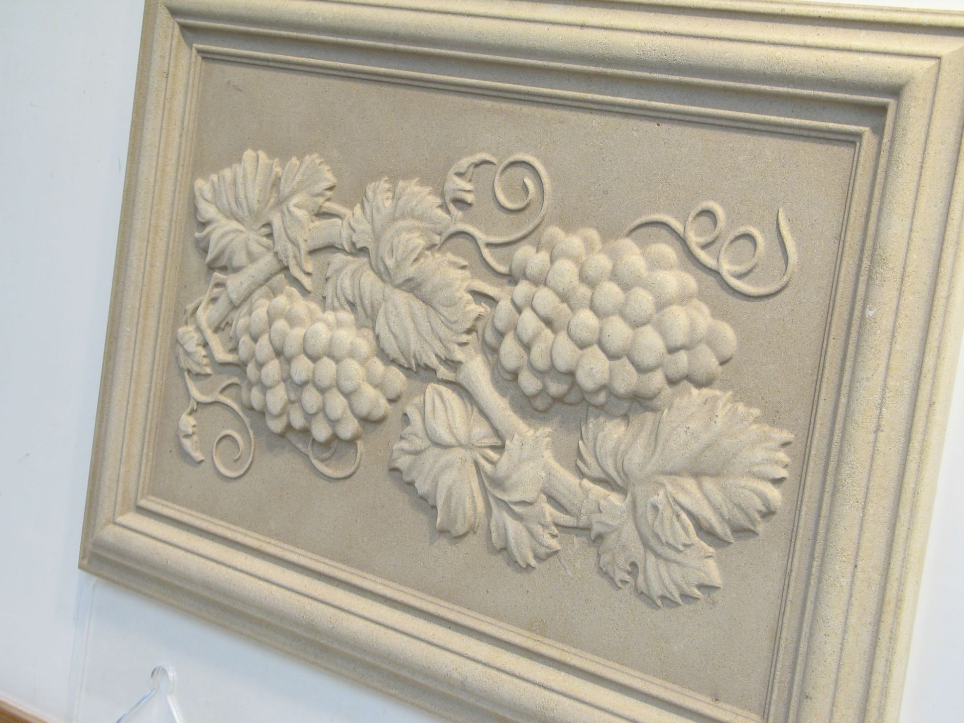 Relief Carved Grape Limestone Backsplash Tile Insert 4