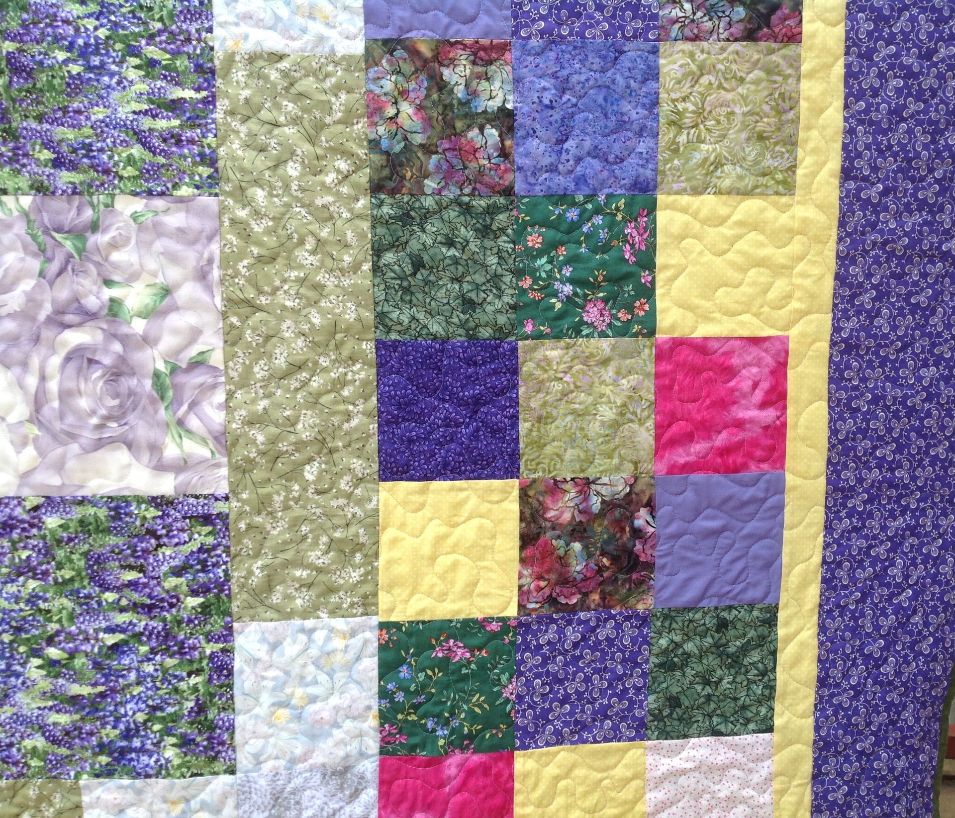 Custom Blocked Abstract Wedding Bouquet Quilt 3