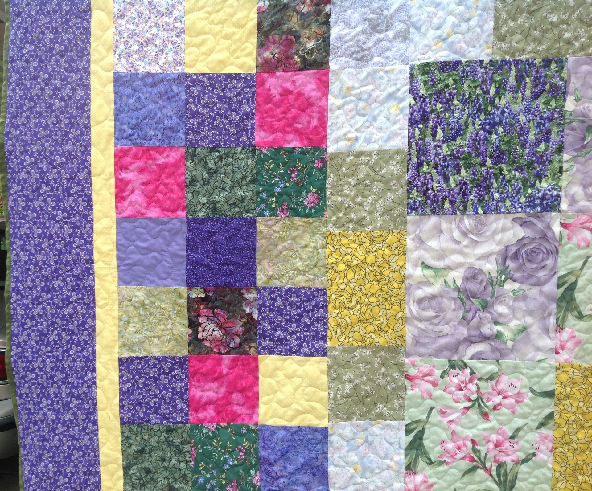 Custom Blocked Abstract Wedding Bouquet Quilt 4