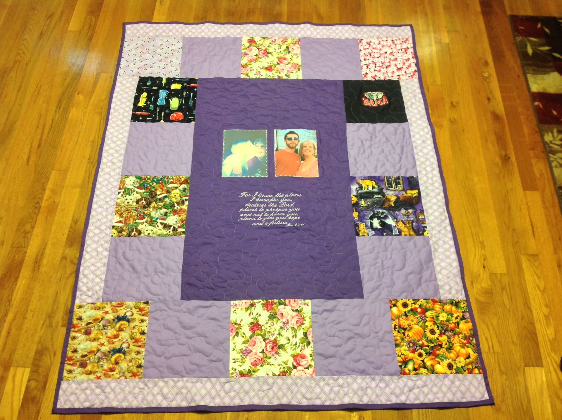 Custom Embroidered Photo Mother's Day / Special Occasion Quilt