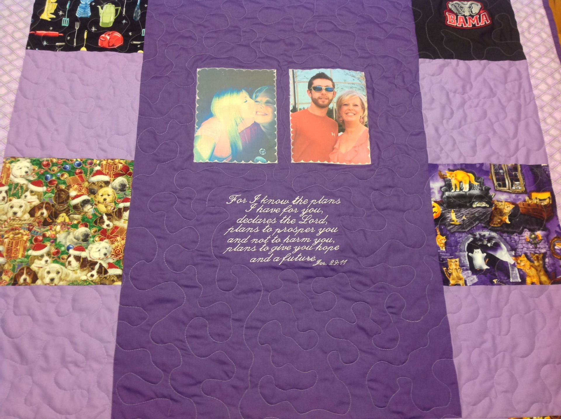 Custom Embroidered Photo Mother's Day / Special Occasion Quilt 2 