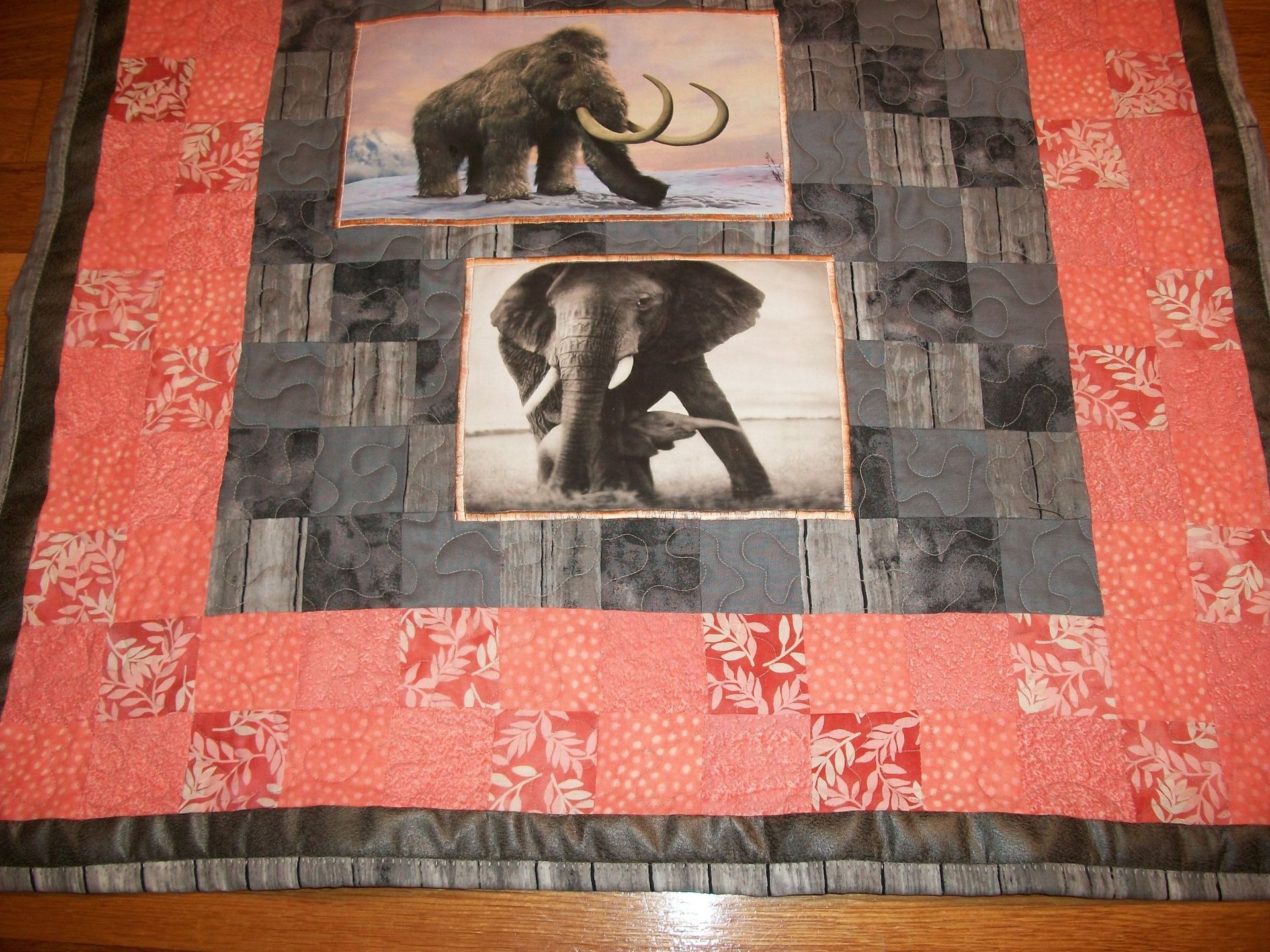 Custom Appliqued Elephant/Woolly Mammoth Nursery Wall Hanging 2