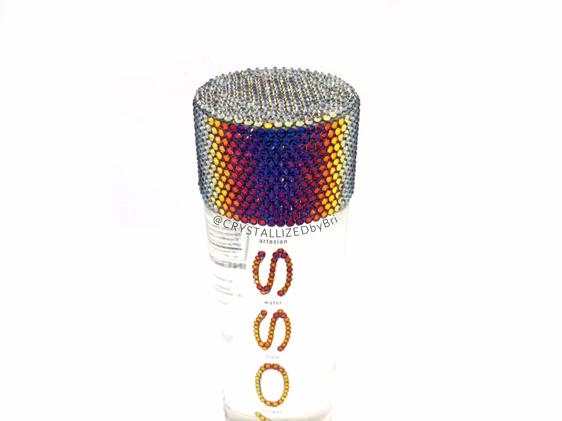 Crystallized Voss Glass Water Bottle Bling Genuine European Crystals Bedazzled 2 