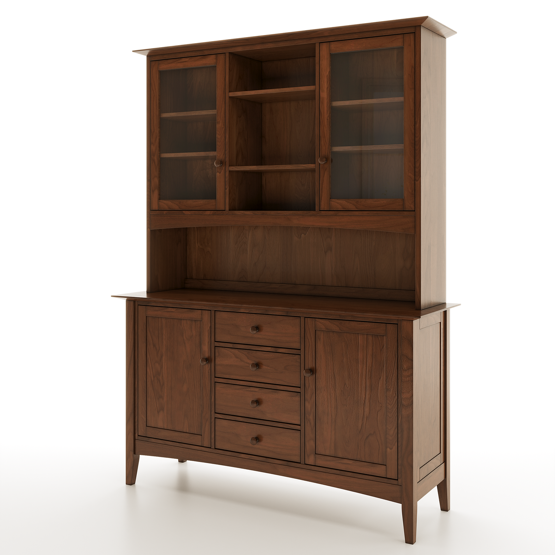 Wooden Classic Shaker Buffet And Hutch 2